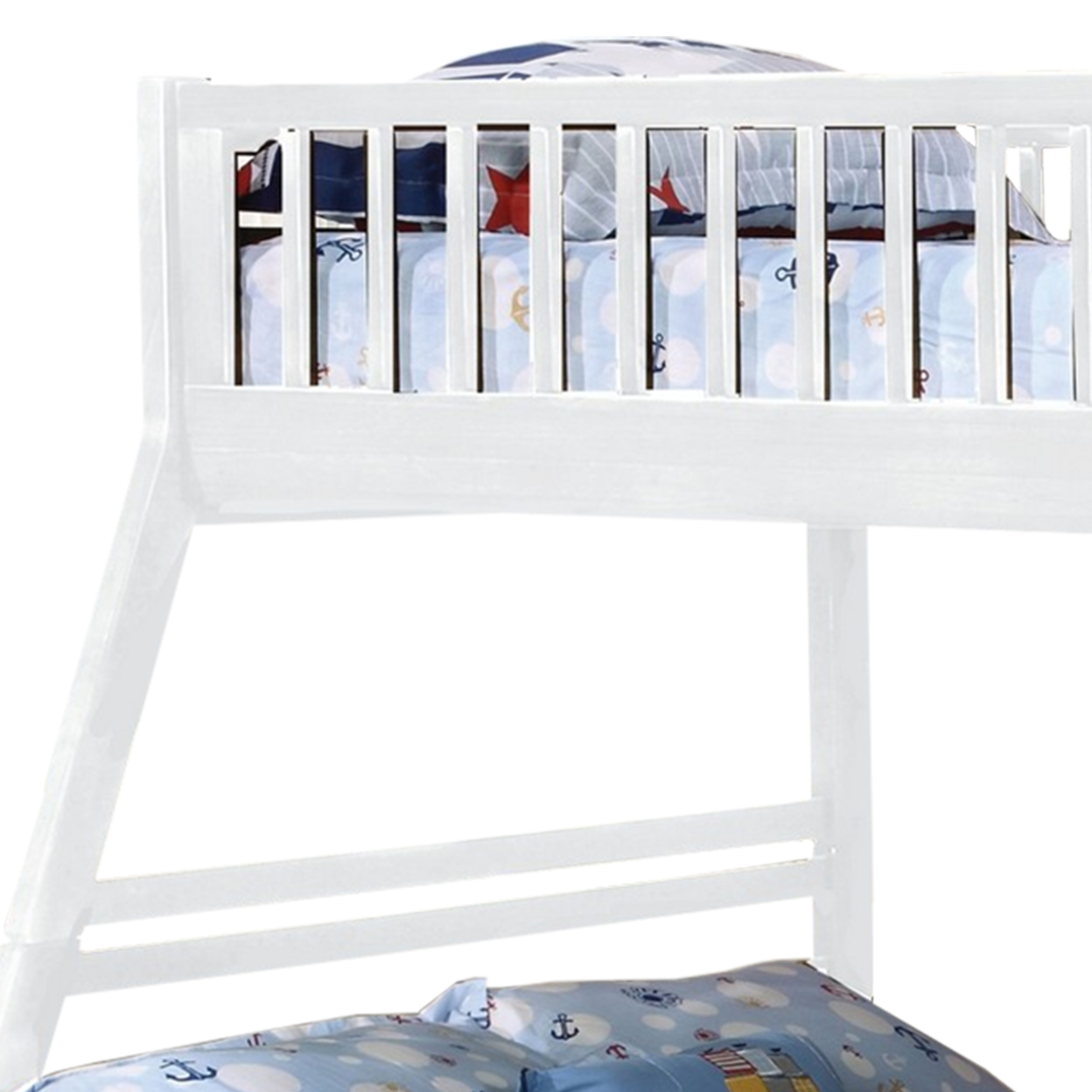 Wooden Twin Over Full Bunk Bed With 2 Drawers And Casters, White- Saltoro Sherpi