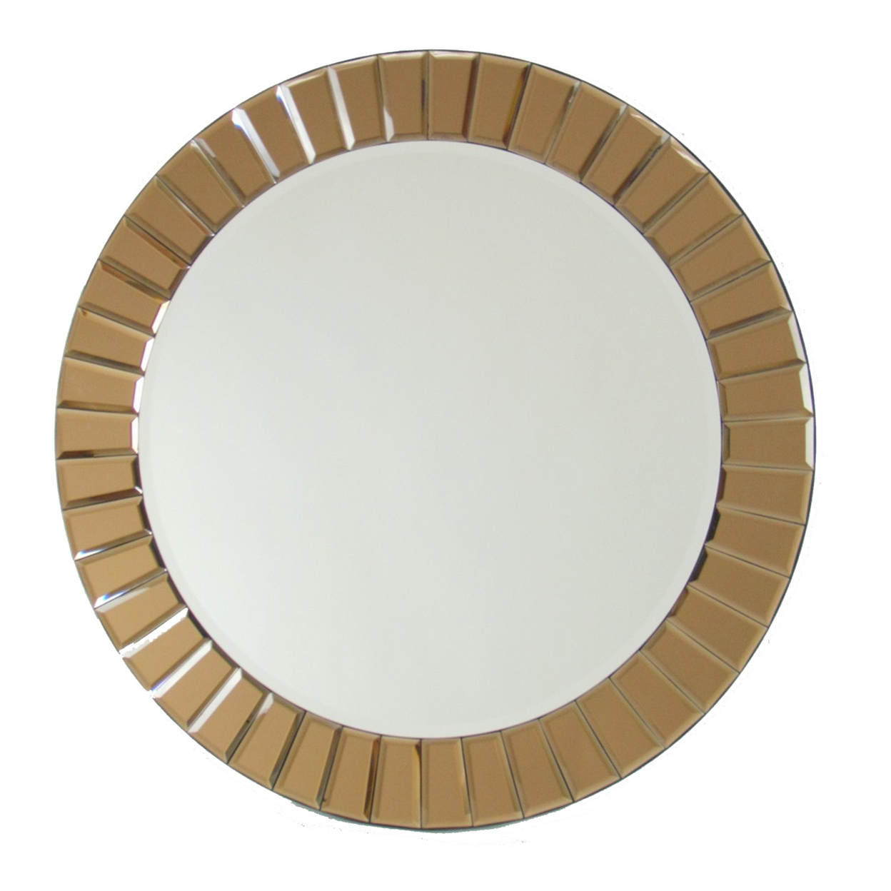 Beveled Mirror Accented Round Wall Mirror,Gold And Silver- Saltoro Sherpi