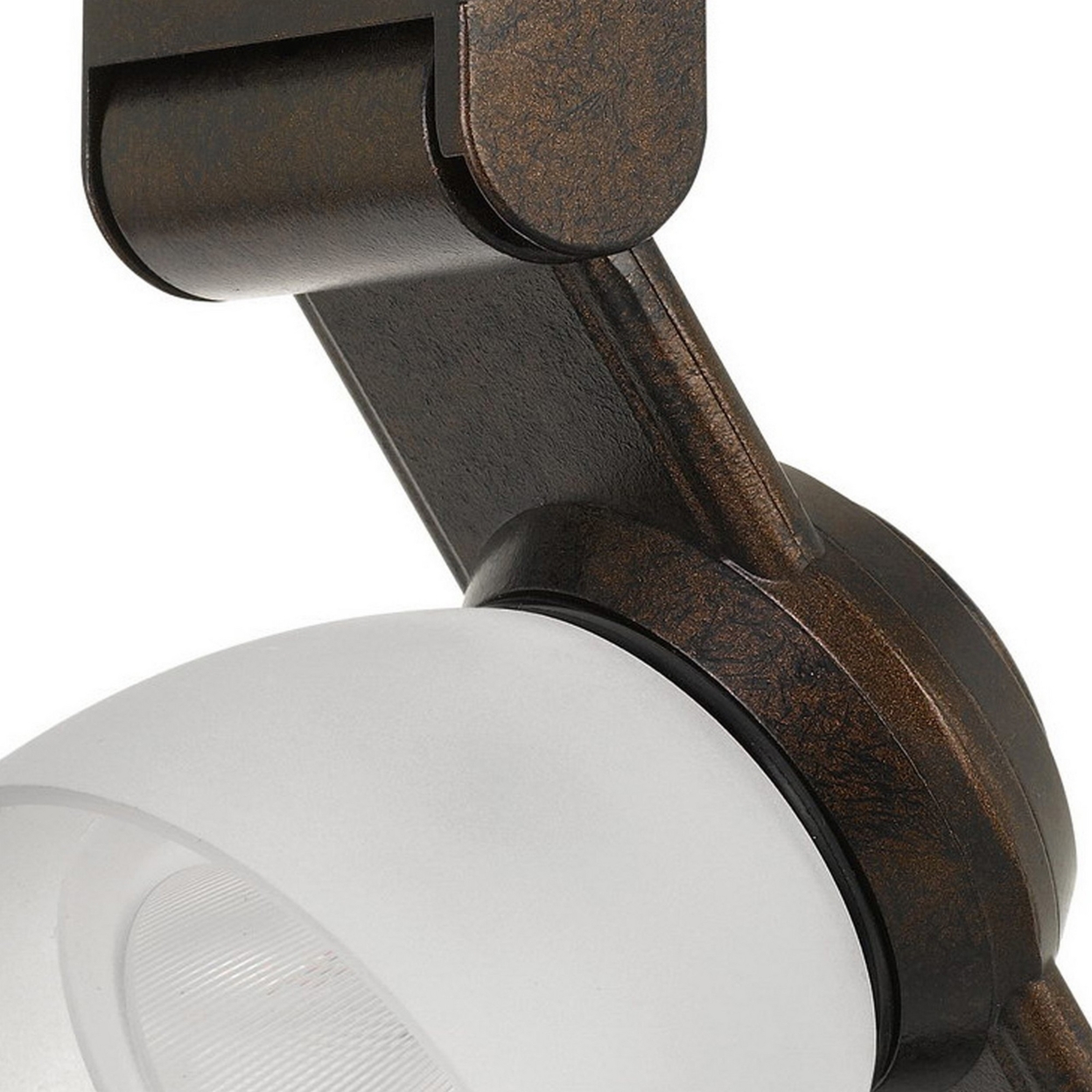 12W Integrated LED Track Fixture With Polycarbonate Head, Bronze And White- Saltoro Sherpi