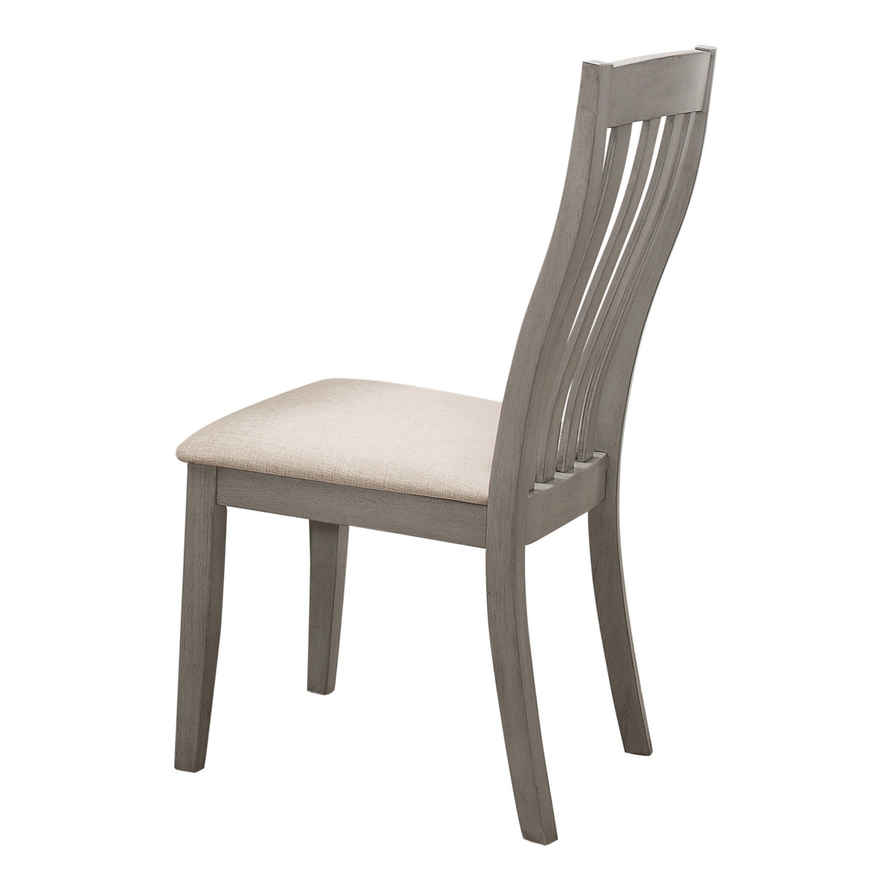 Wooden Side Chair With Slatted Design Backrest, Set Of 2, Gray- Saltoro Sherpi