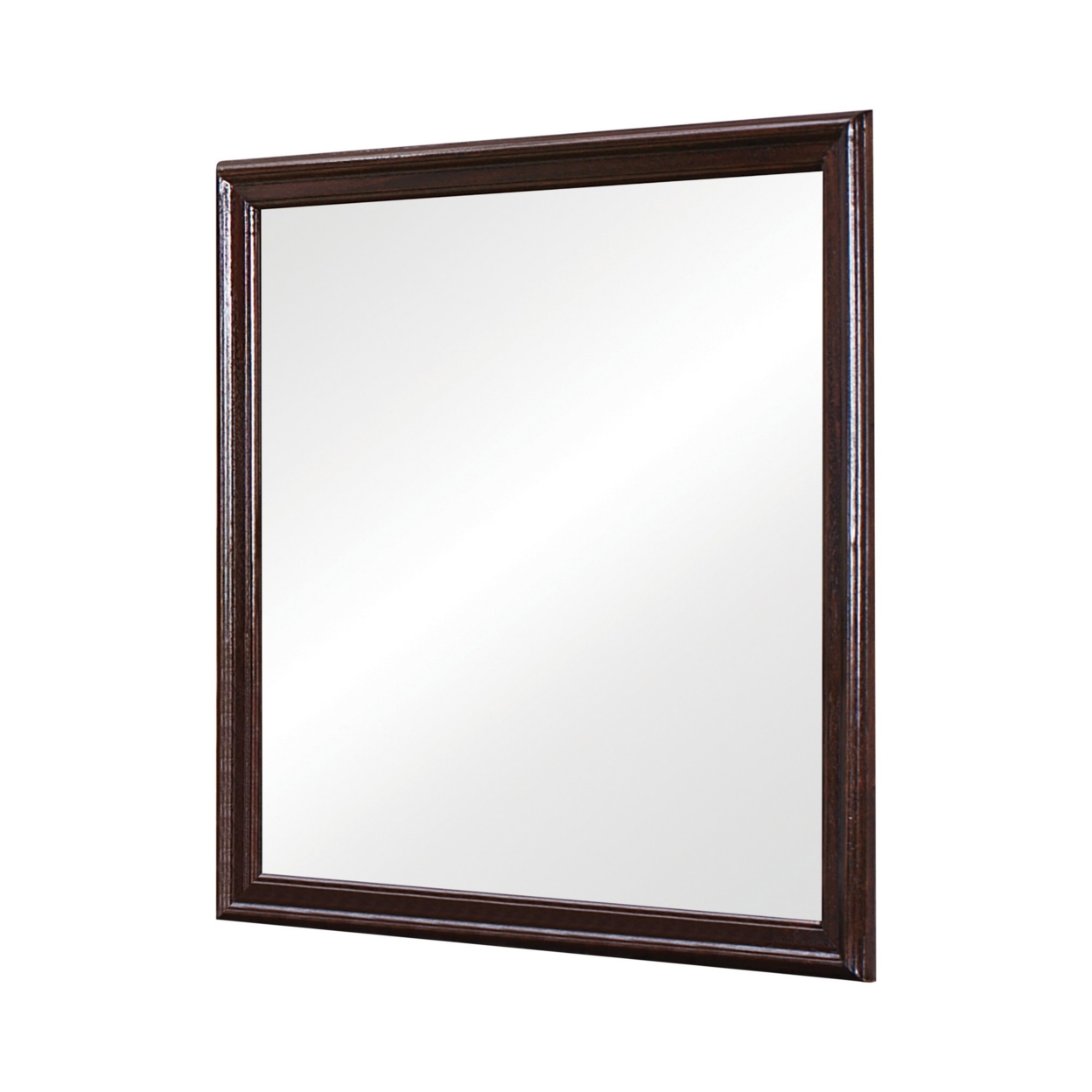 Molded Wooden Frame Mirror With Mounting Hardware, Dark Brown- Saltoro Sherpi