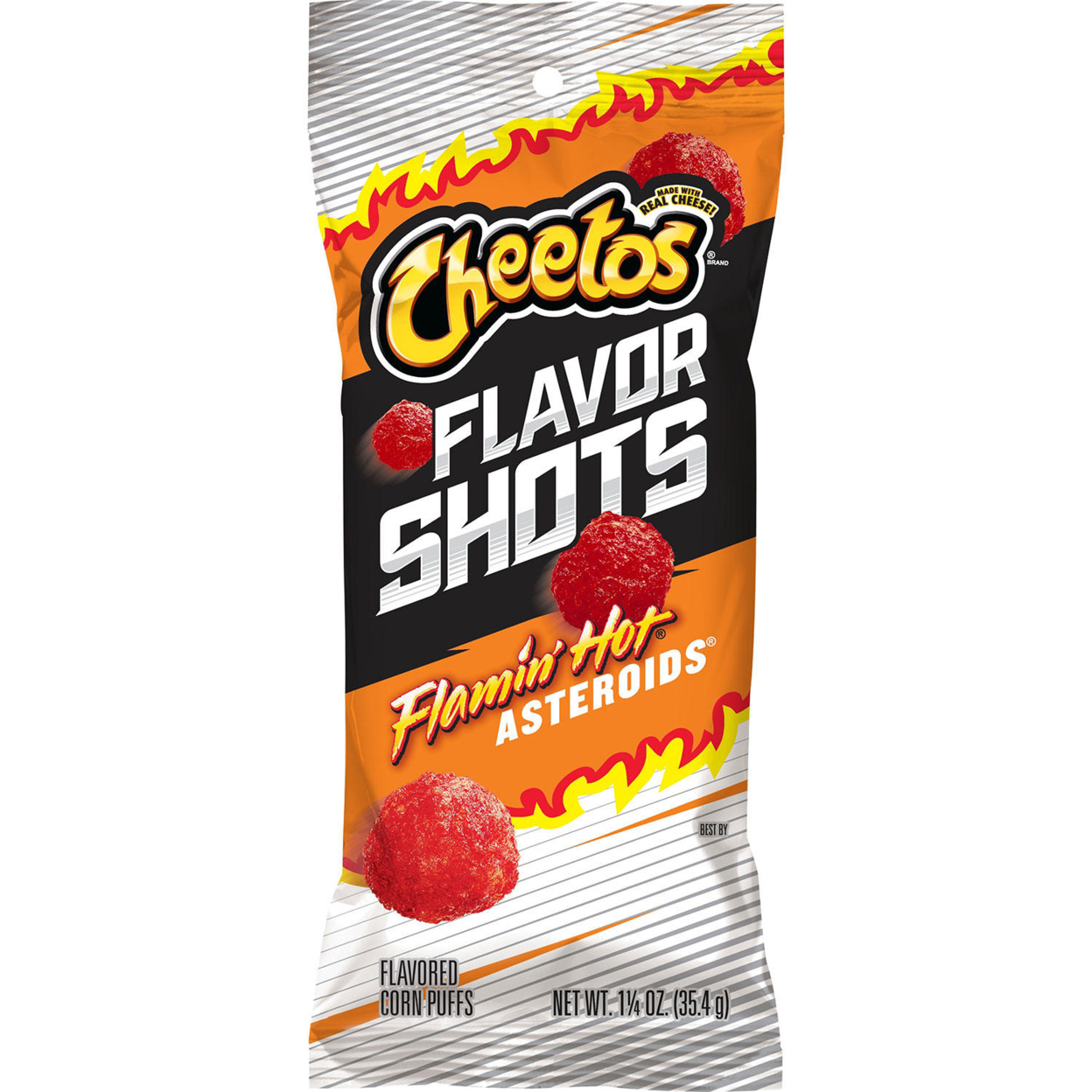 Cheetos Flavor Shots Flamin’ Hot Asteroids Flavored Corn Puffs (24 Pack)