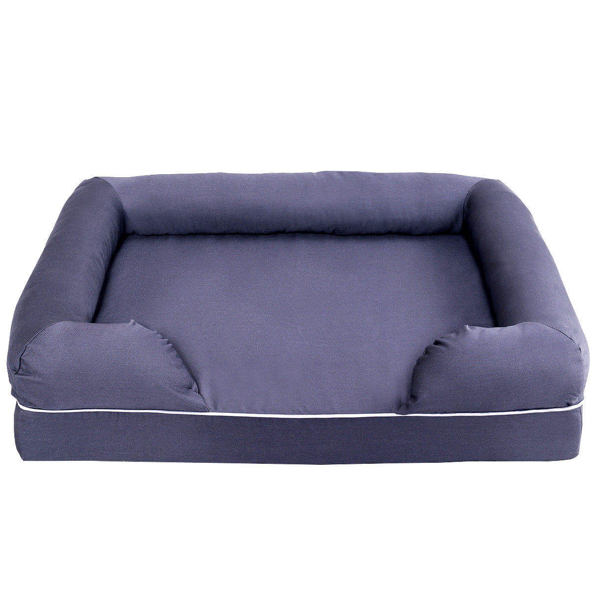 Small Dog Sofa Pet Bed Solid Memory Foam Comfortable Gray