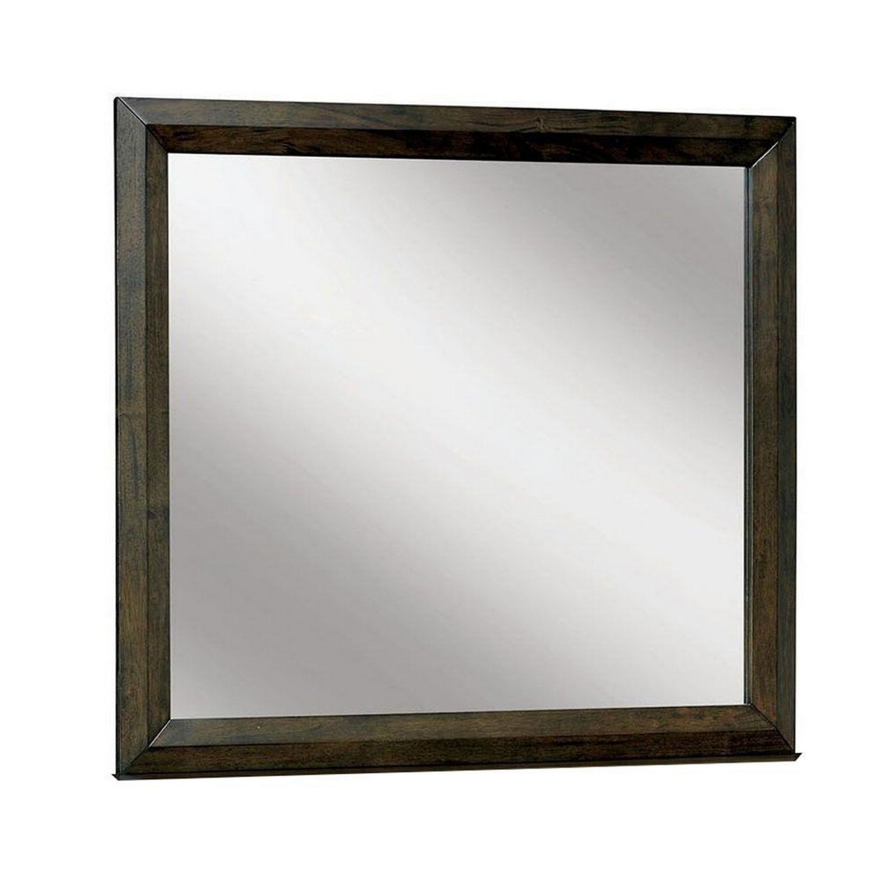 Rectangular Wooden Frame Mirror With Dual Tone Look, Brown- Saltoro Sherpi
