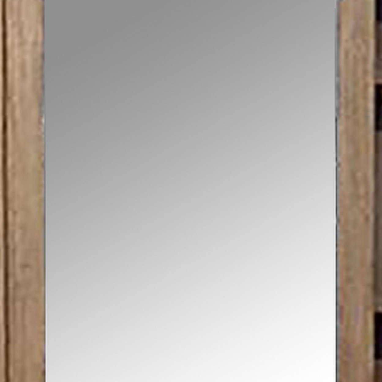 5 MM Beveled Cabinet Mirror With Storage, Brown- Saltoro Sherpi