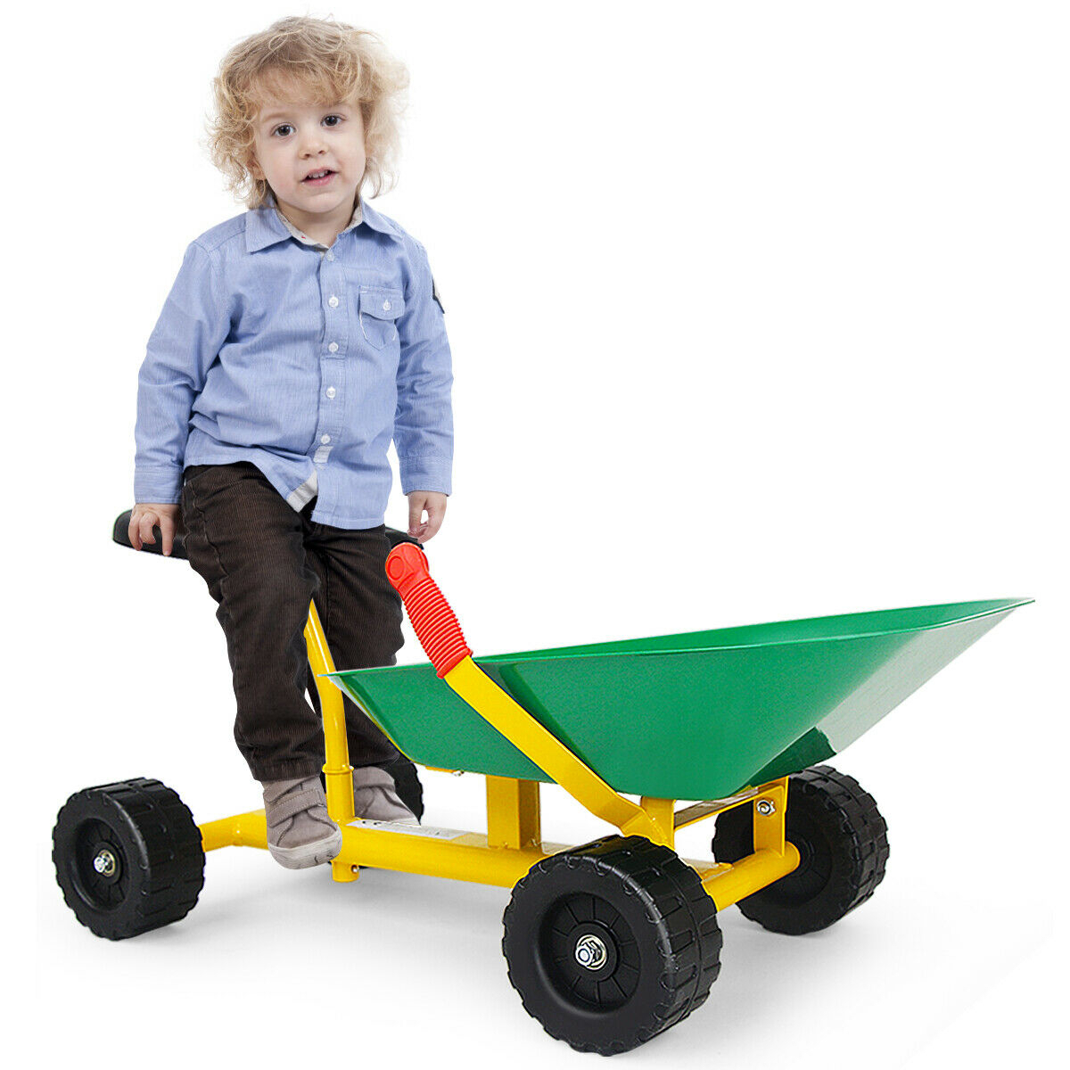 8'' Kids Ride-on Sand Dumper Front Tipping Heavy Duty 4 Wheels Sand Toy Gift