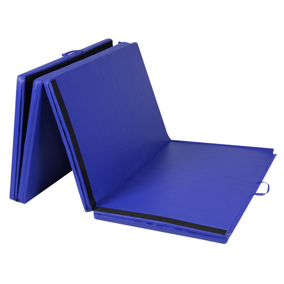 Blue 4'x10'x2'' Folding Exercise Gym Mats Stretching Yoga Gymnastics Mat