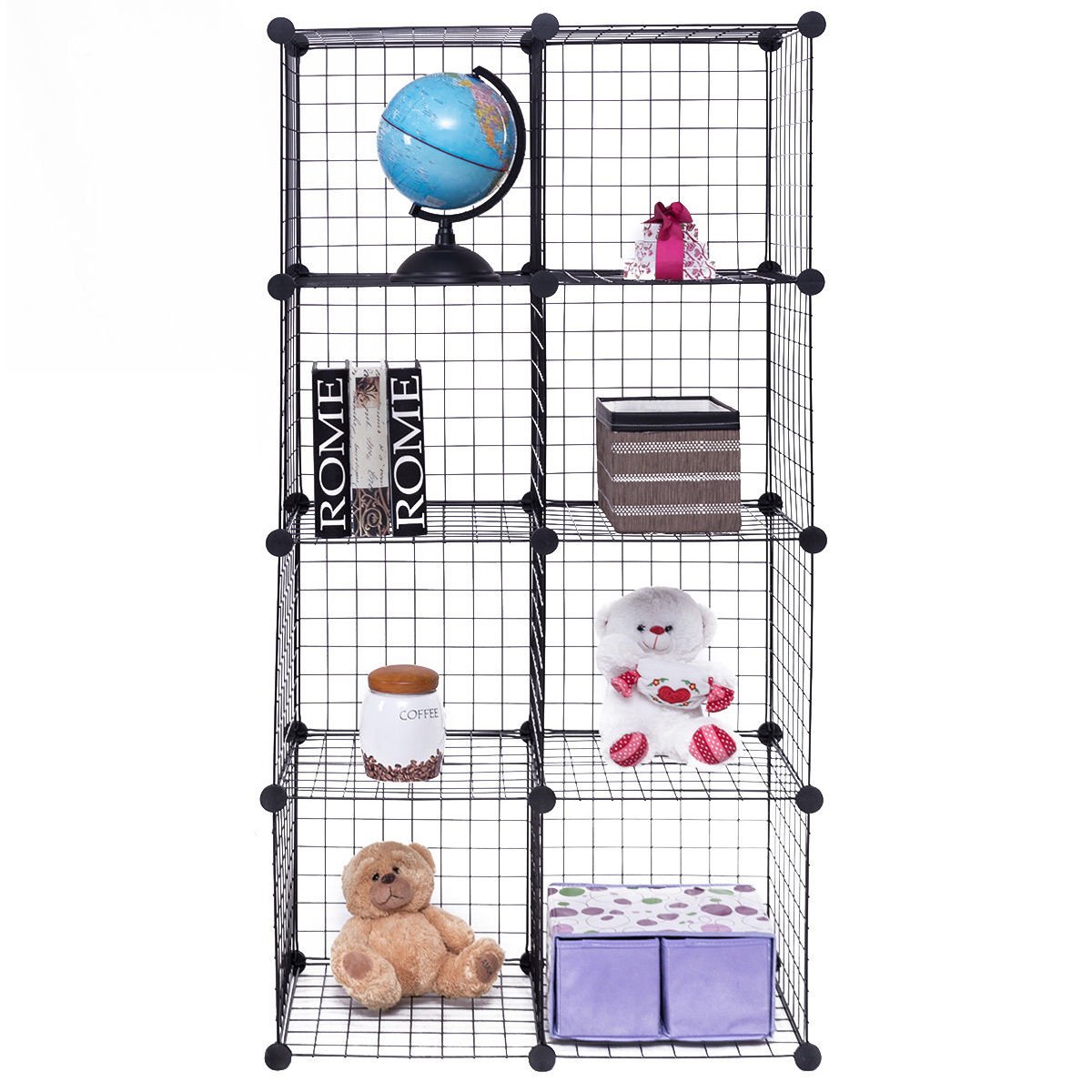 8 Cube Grid Wire Organizer Wardrobe Shelves Bookcase DIY