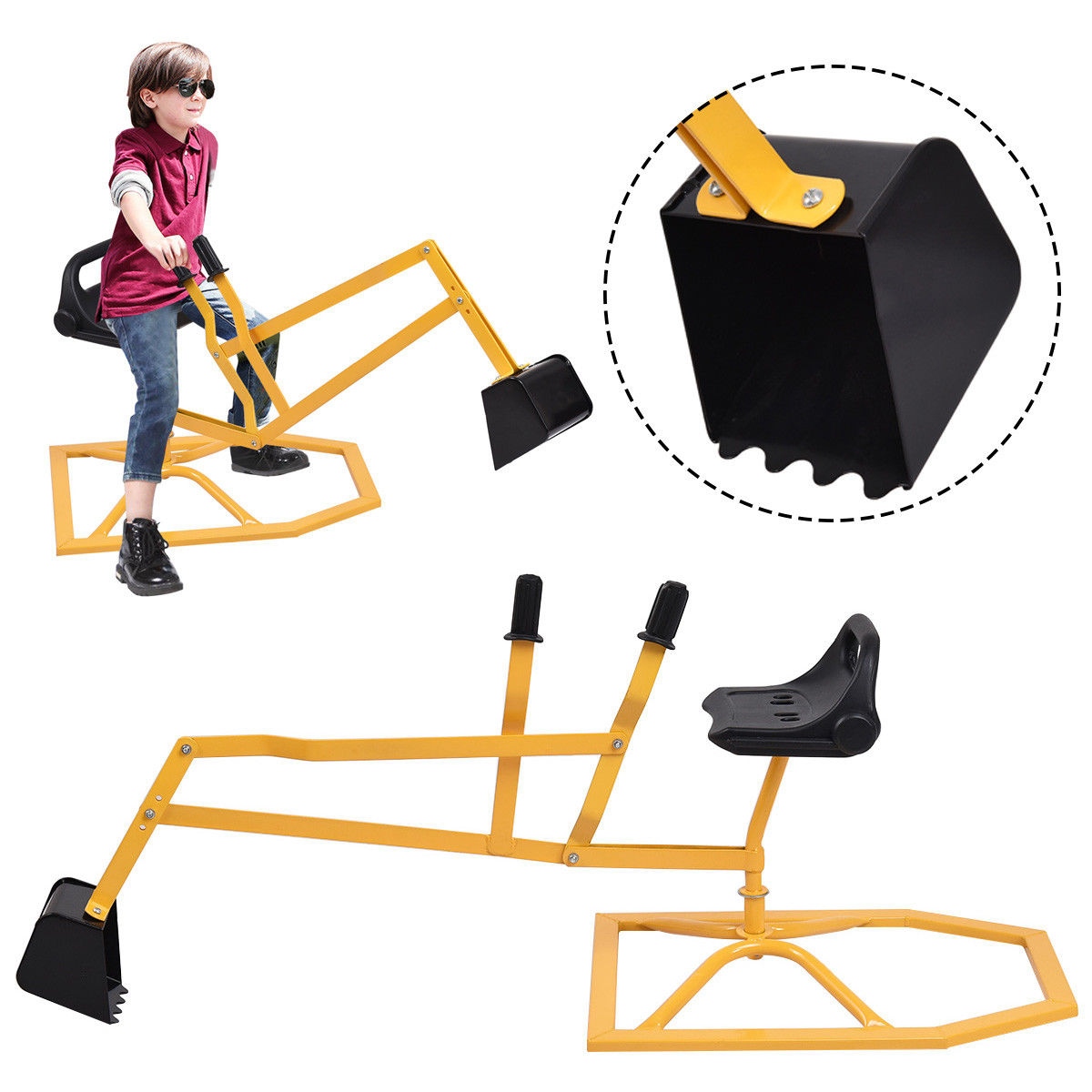 Heavy Duty Kid Ride-on Sand Digger Digging Scooper Excavator For Sand Toy