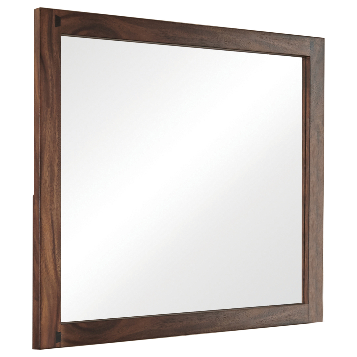 44 Inch Rectangular Wood Frame Mirror, Brown- Saltoro Sherpi