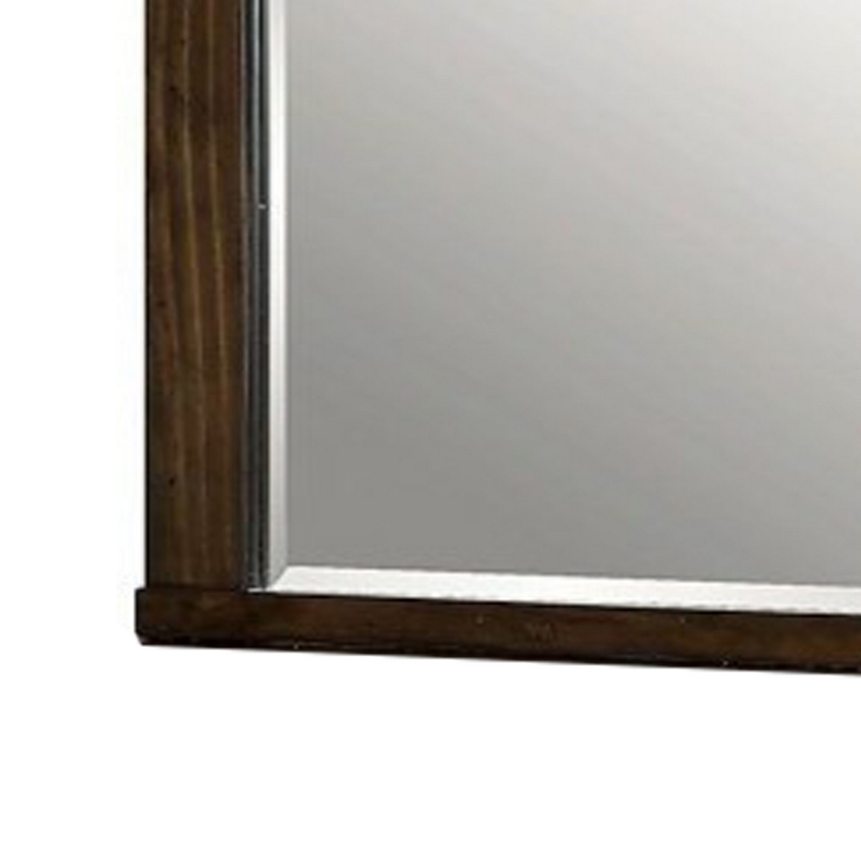Rectangular Wooden Frame Mirror With Mounting Hardware, Walnut Brown- Saltoro Sherpi