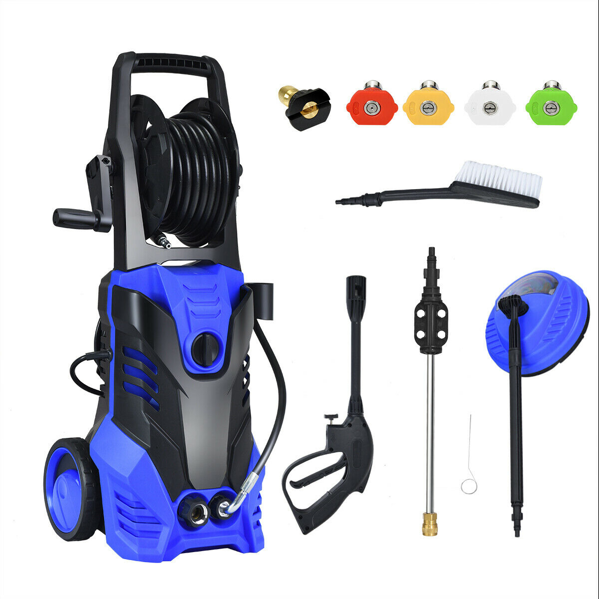 3000PSI Electric High Pressure Washer 2000W 2GPM W/Patio Cleaner And 5 Nozzles