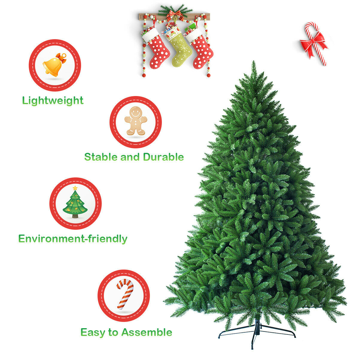 5ft 600 Hinged Tips Artificial Christmas Fir Tree Patio Home