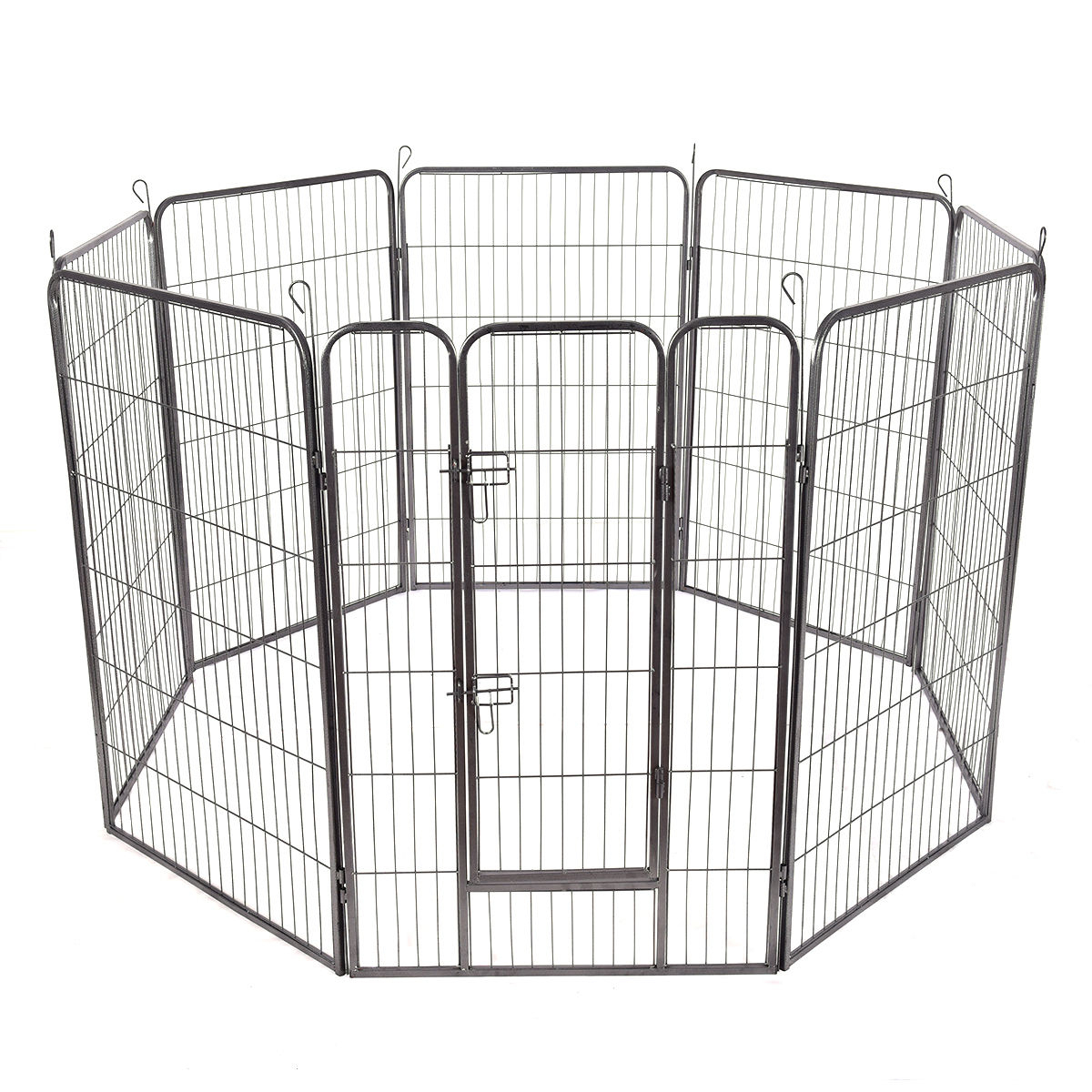 48'' 8 Panel Pet Puppy Dog Playpen Door Exercise Kennel Fence Metal