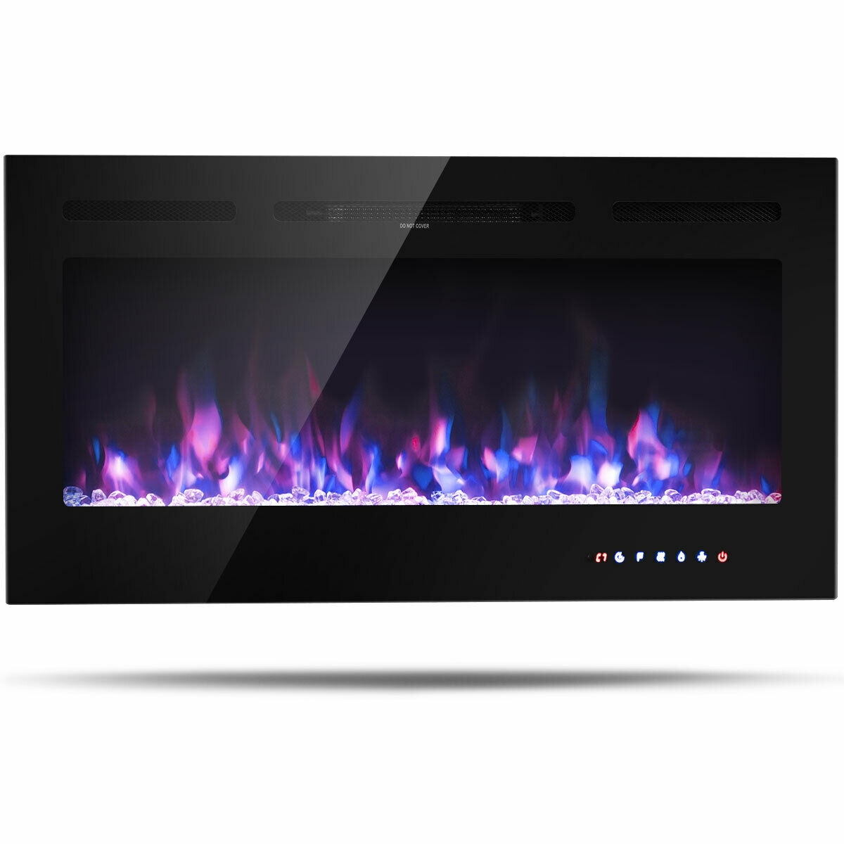40'' Electric Fireplace Recessed And Wall Mounted 750W/1500W W/ Multicolor Flame
