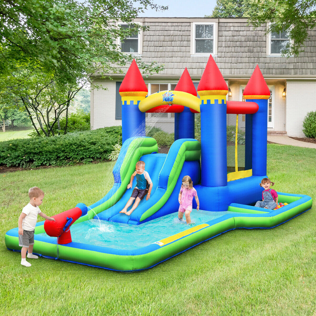 Inflatable Bouncer Climbing Slide Bounce House Water Park BallPit Without Blower