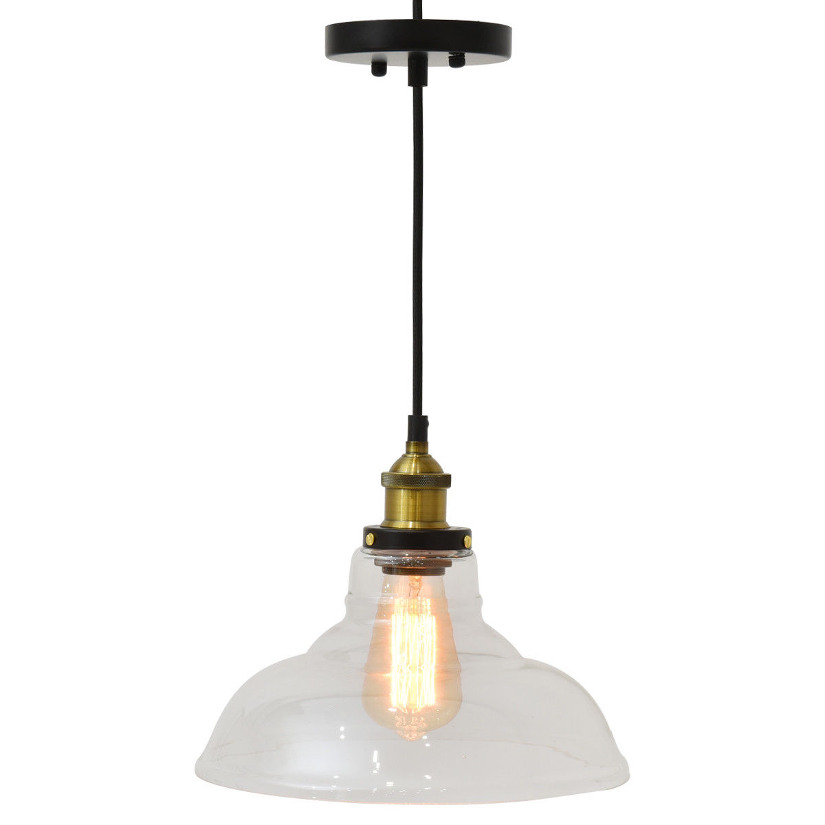 Vintage Style Industrial Edison Ceiling Pendant Glass Hanging Light 1-light Bulb
