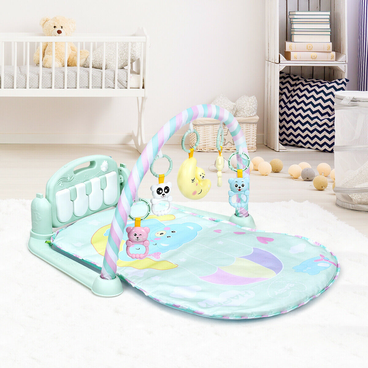 Baby Gym Play Mat 3 In 1 Fitness Music And Lights Fun Piano Activity Center Toys