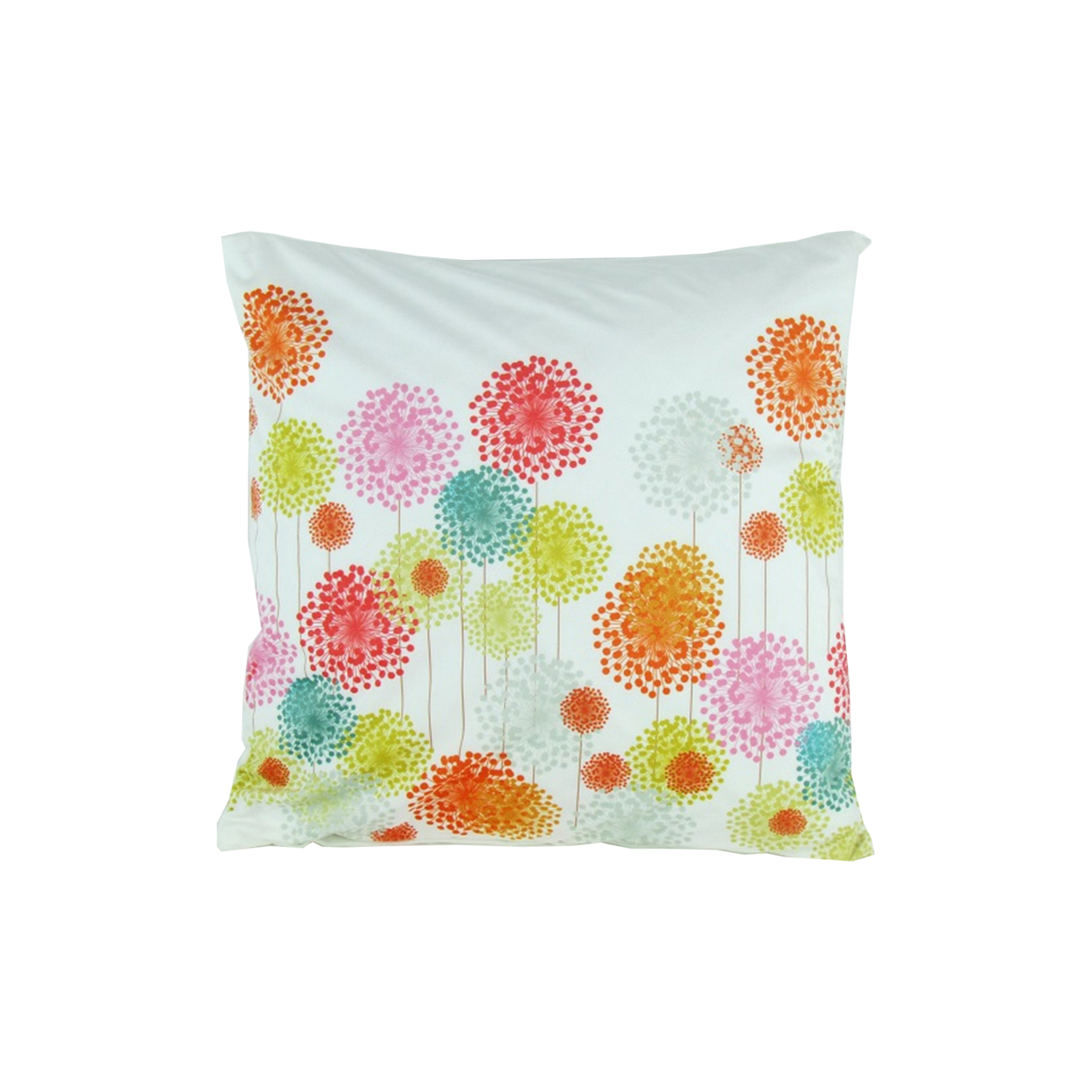 Fabric Accent Pillow With Floral Pattern, Multicolor- Saltoro Sherpi