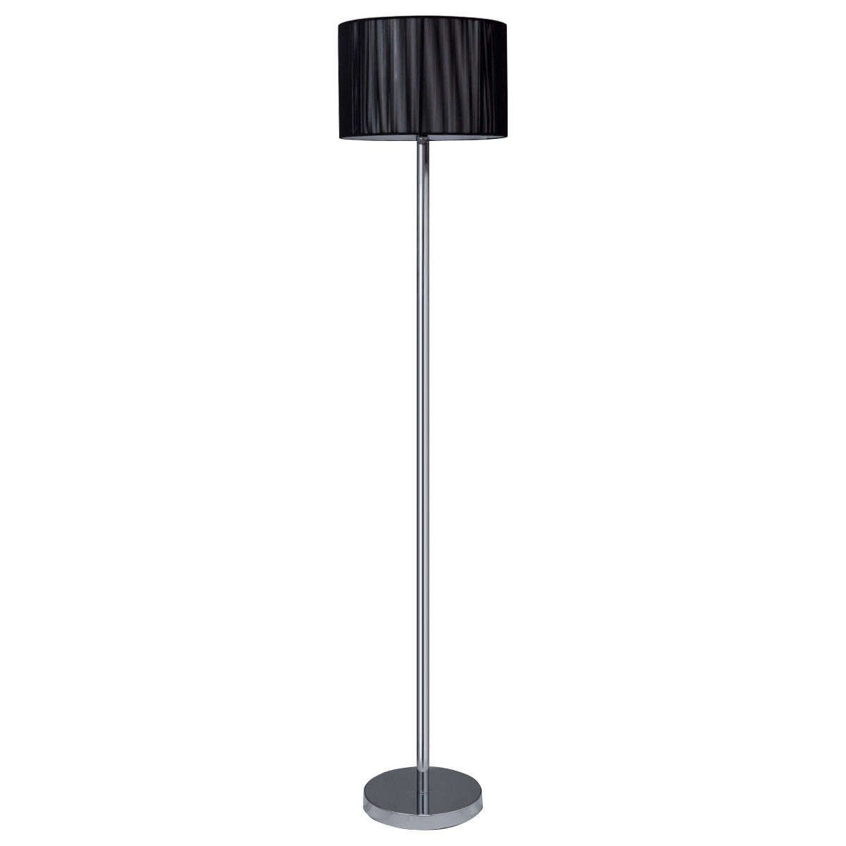 Modern Floor Lamp Sheer Shade Lighting W/ LED Bulb Black