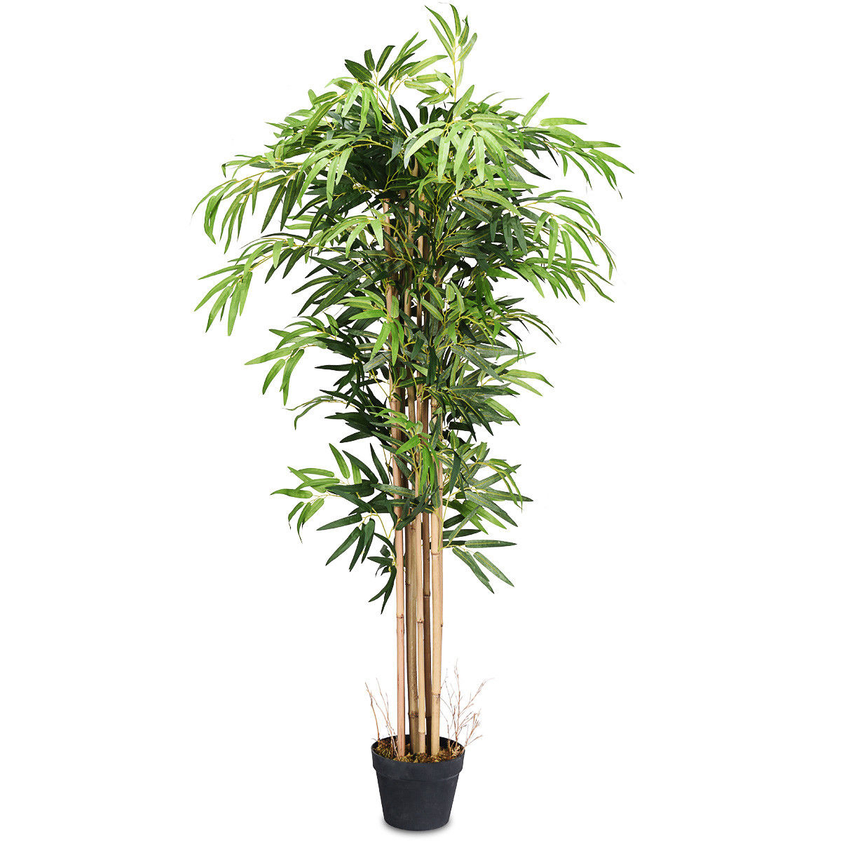 Artificial Bamboo Silk Tree Planter Green 5 Feet Holiday Decor