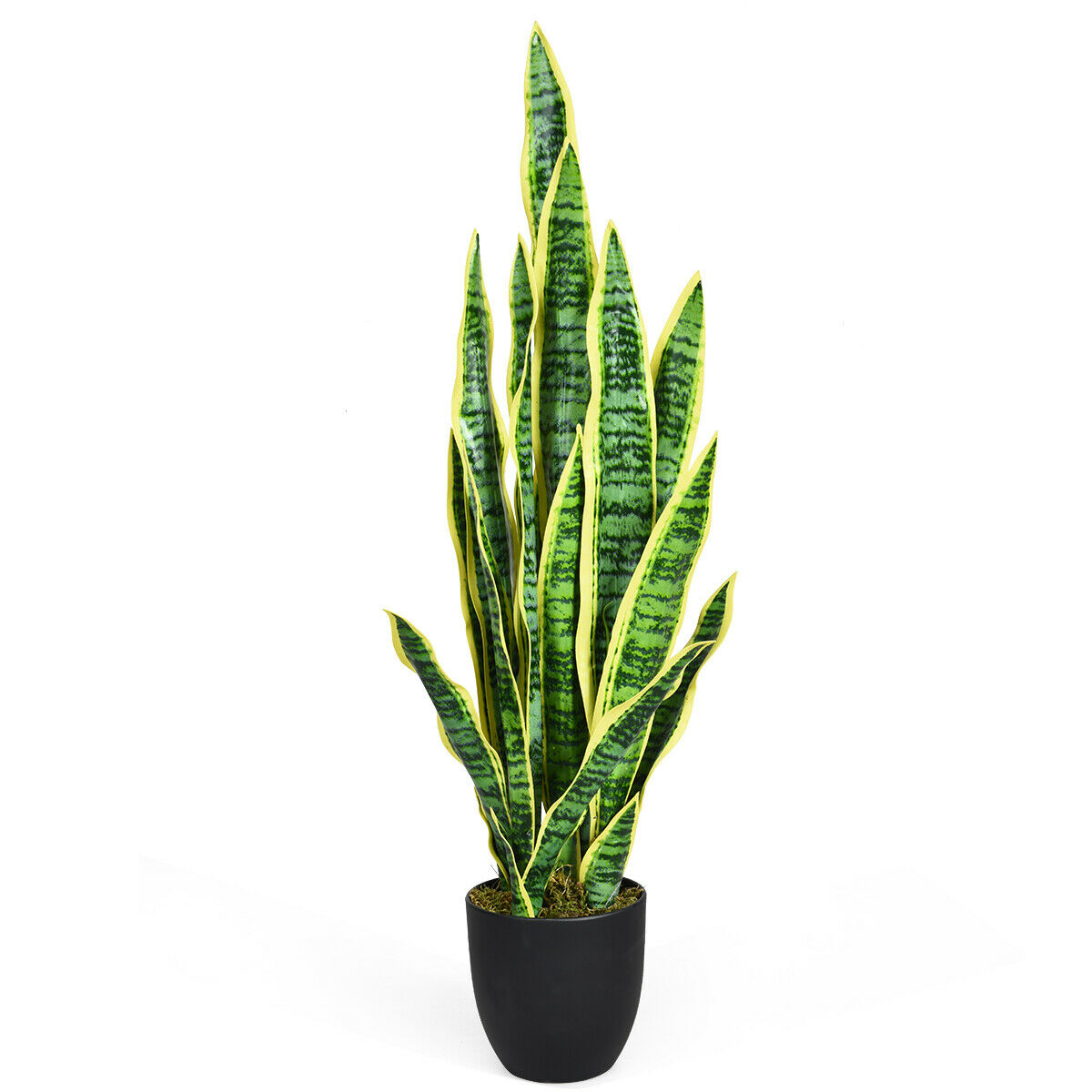 Artificial Snake Plant 35.5 Fake Sansevieria Indoor-Outdoor Decoration Yellow