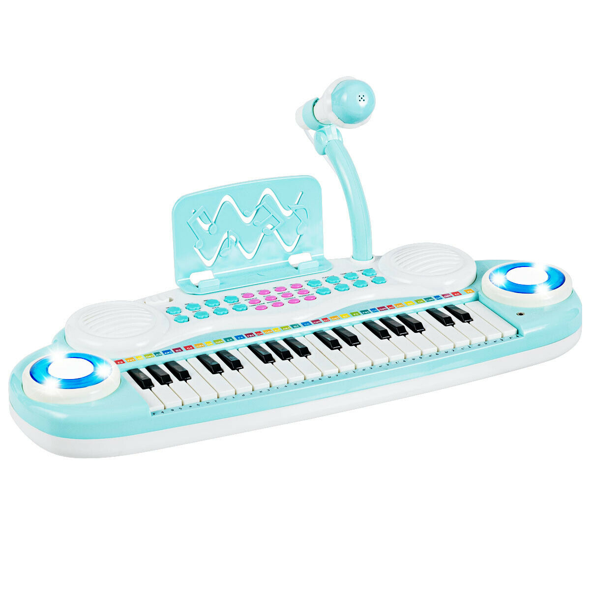 37 Keys Kids Toy Electronic Organ Portable Piano Keyboard W/ Microphone