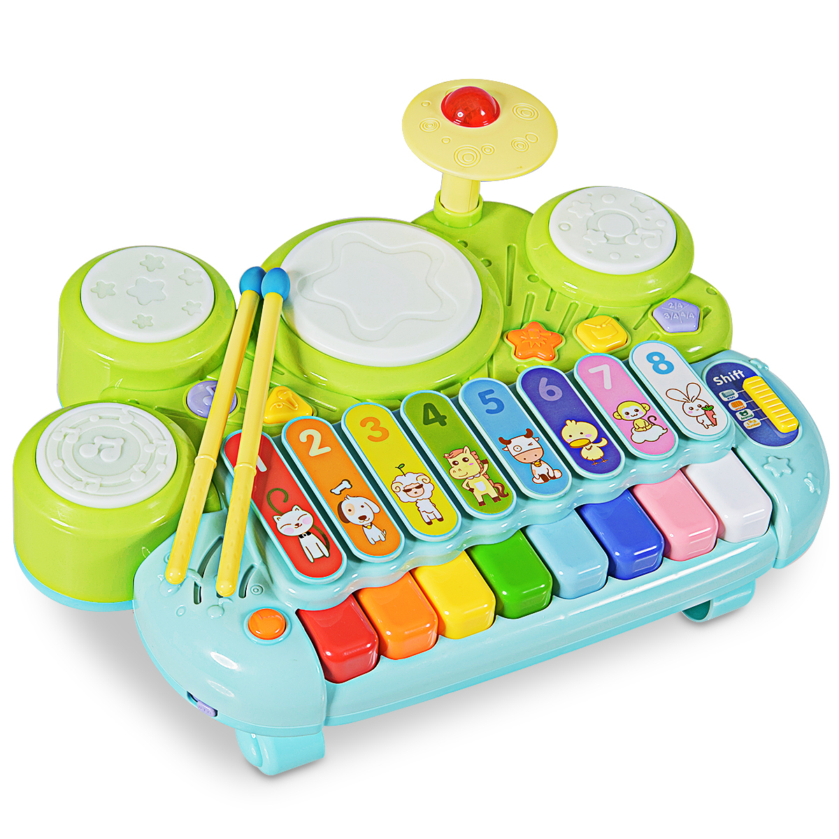 3-in-1 Drum Xylophone Piano Keyboard Set Electronic Musical Instrument Toy