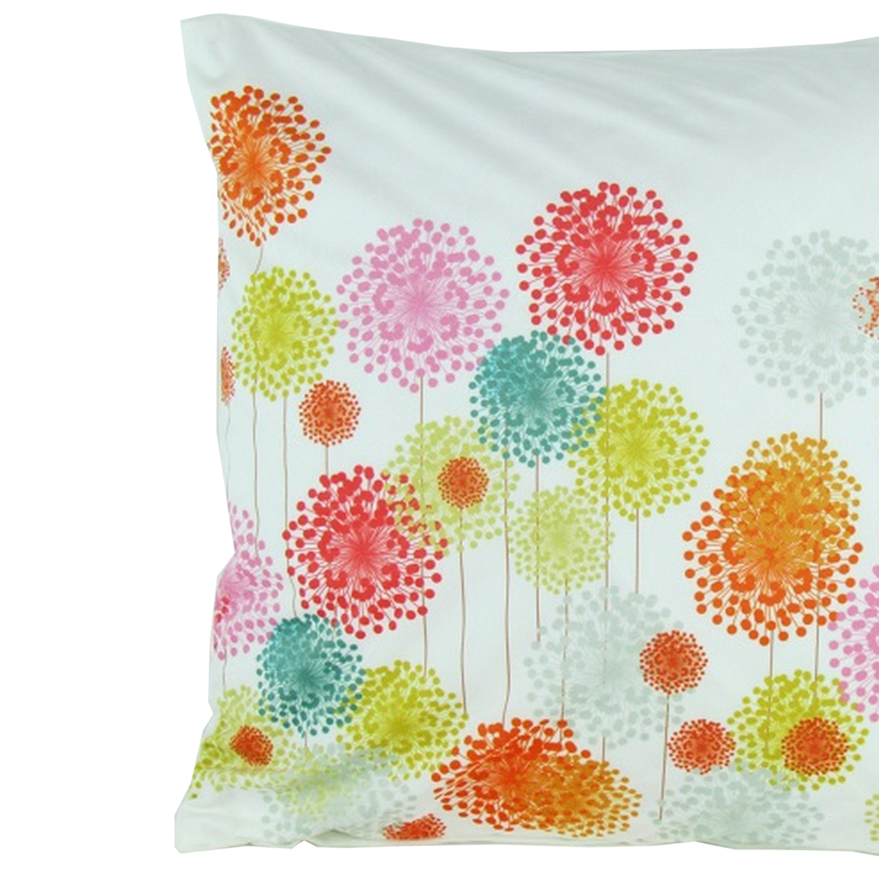 Fabric Accent Pillow With Floral Pattern, Multicolor- Saltoro Sherpi
