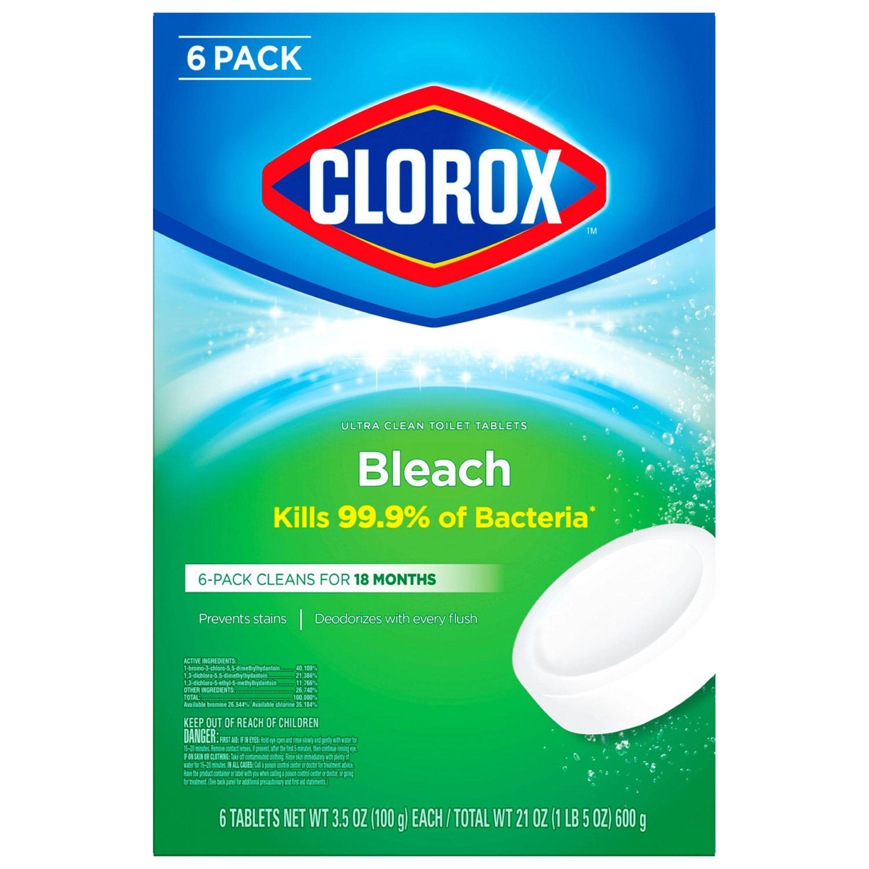 Clorox Automatic Toilet Bowl Cleaner Tablets With Bleach (6 Count)