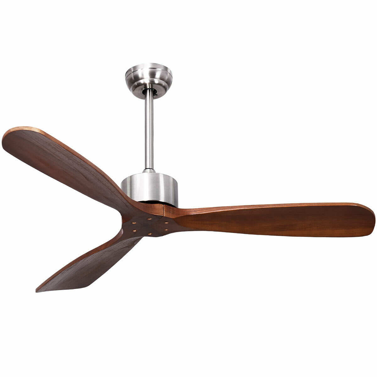 52 Modern Ceiling Fan Indoor & Outdoor Brushed Nickel Finish W/Remote Control