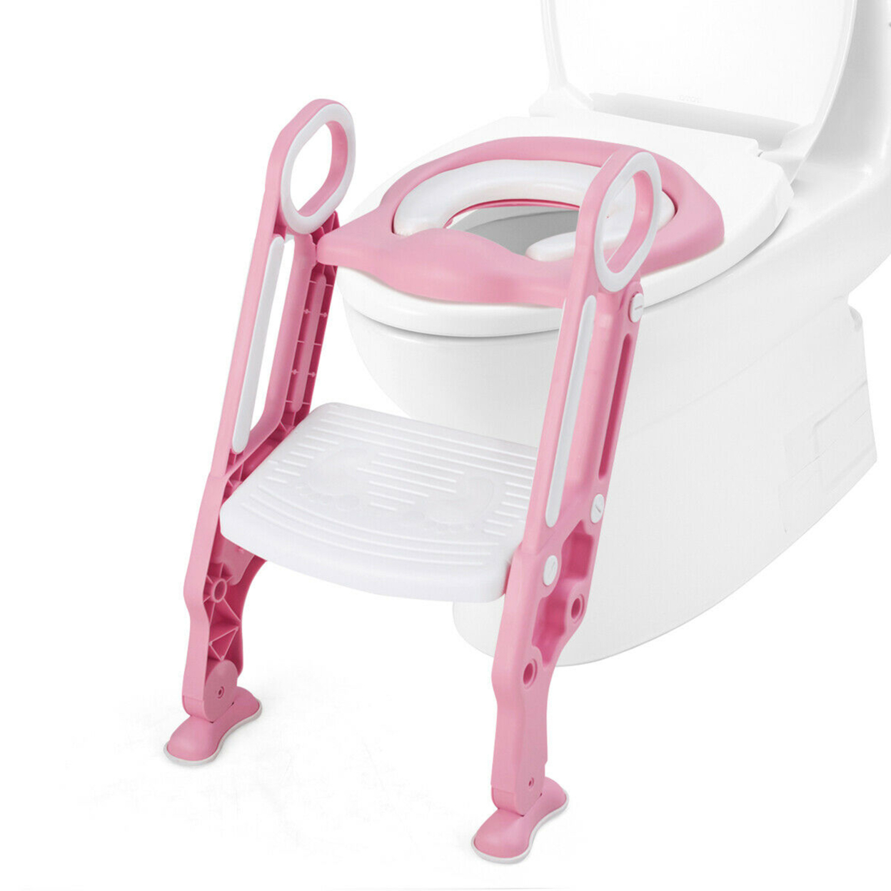 Foldable Potty Training Toilet Seat W/ Step Ladder Adjustable Baby Kids Home