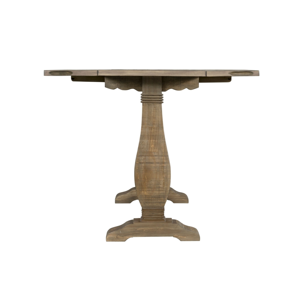 30 Inch Extendable Console With Pedestal Base, Brown- Saltoro Sherpi