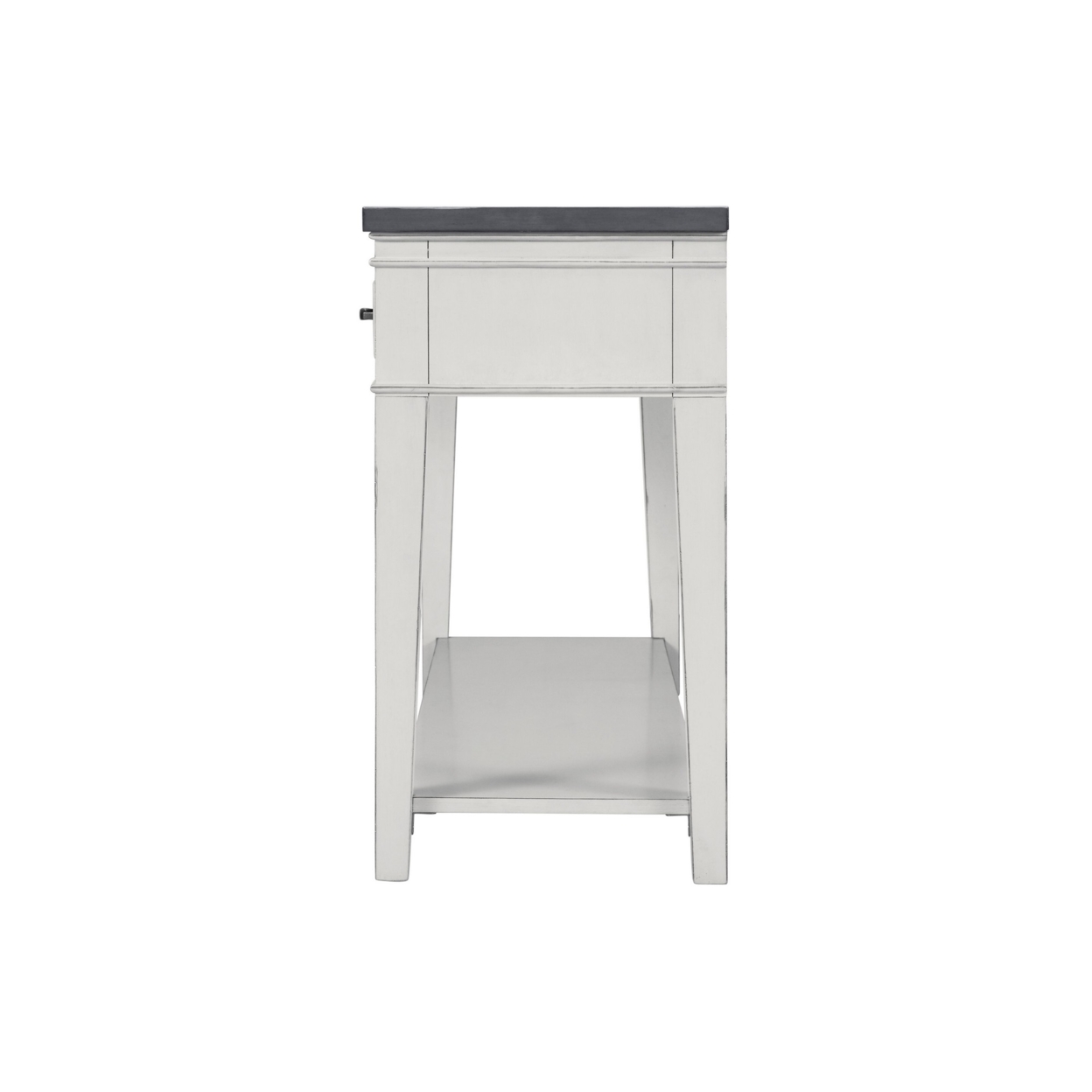 55 Inch 3 Drawer Console Table With Bottom Shelf, White And Gray- Saltoro Sherpi