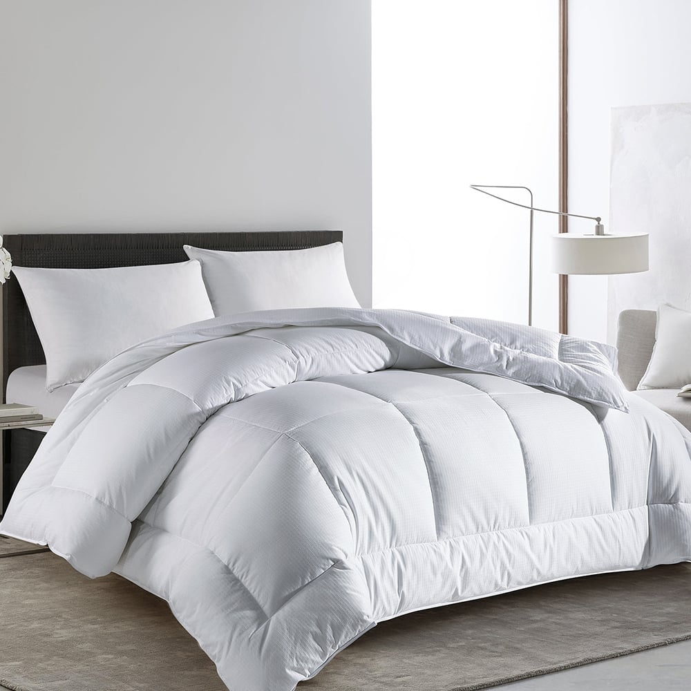 All Seasons Dobby Square Down Alternative Comforter - Versatile And Cozy Bedding, Machine Washable Comforter - King, White