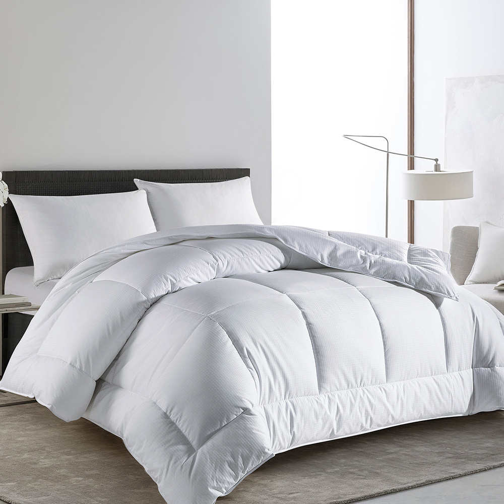 All Seasons Dobby Square Down Alternative Comforter - Versatile And Cozy Bedding, Machine Washable Comforter - Twin, White