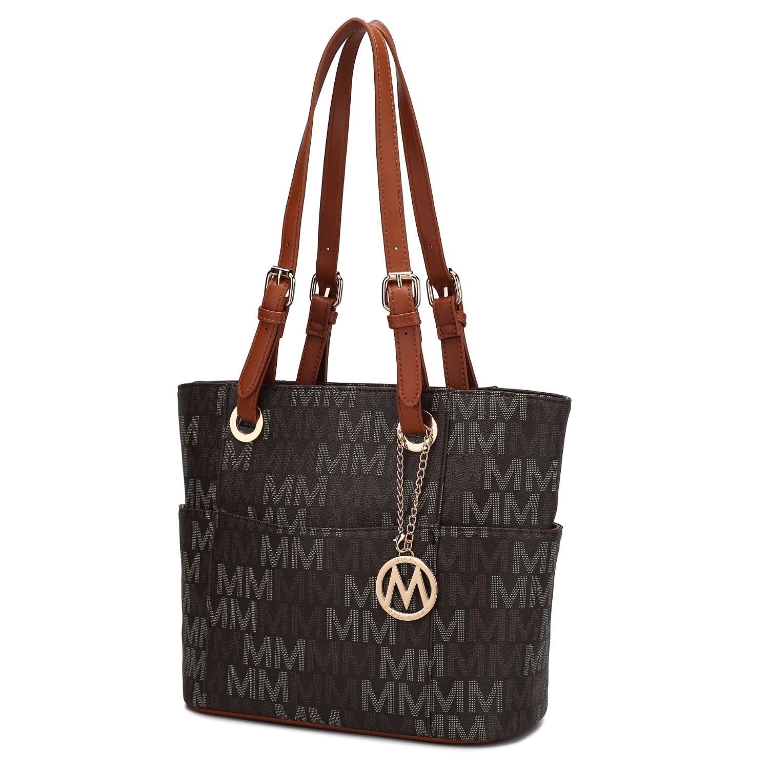 MKF Collection Cavalli M Signature Tote Handbag By Mia K - Brown