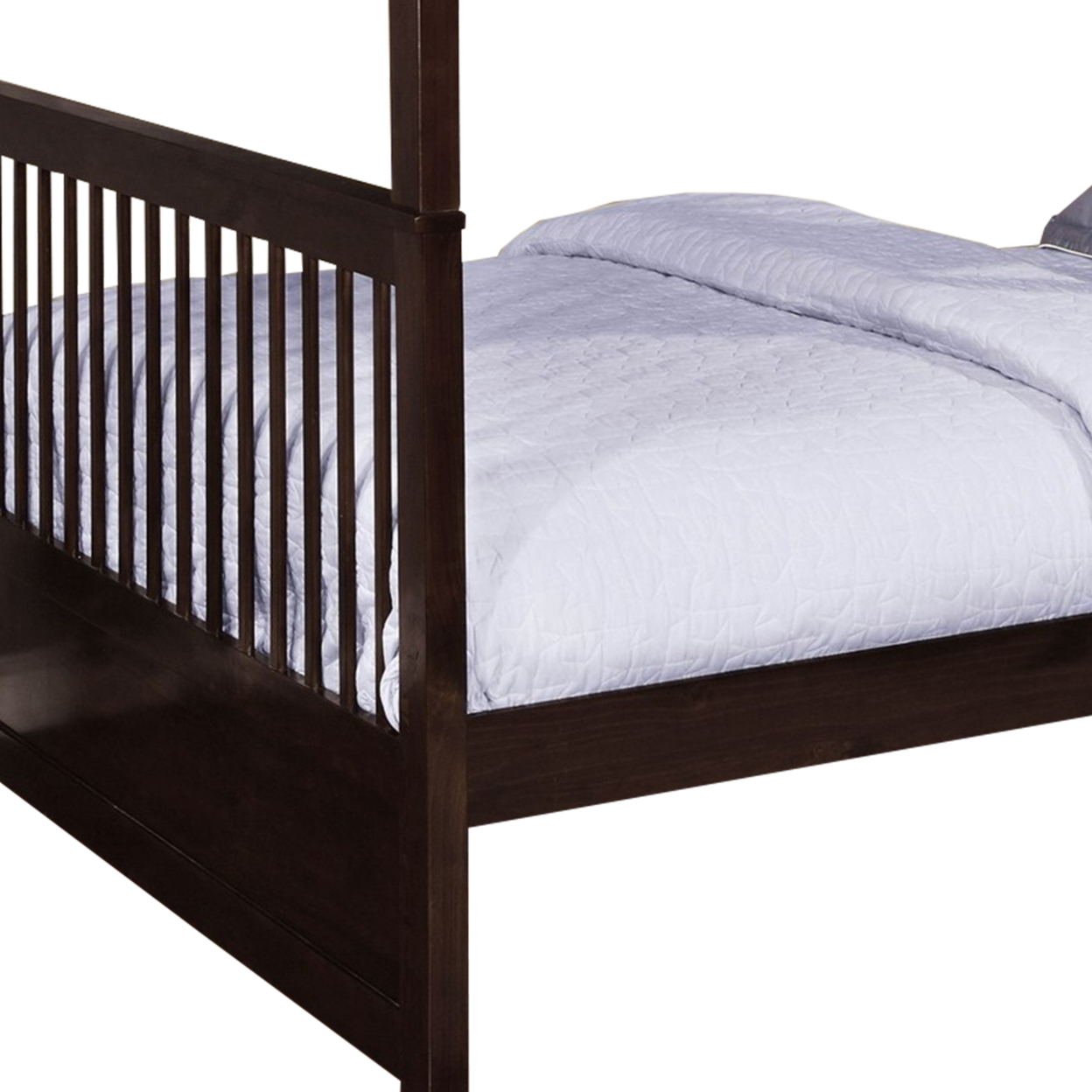 Full Over Full Wooden Bunk Bed With Slatted Details, Brown- Saltoro Sherpi