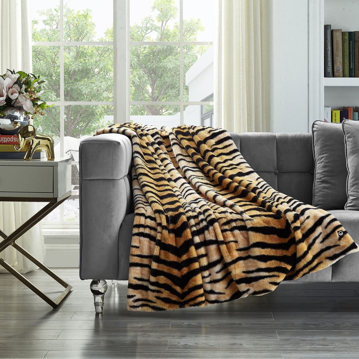 Hayley Throw-Printed Rabbit Fur-Cozy-Extra Soft - Cheetah