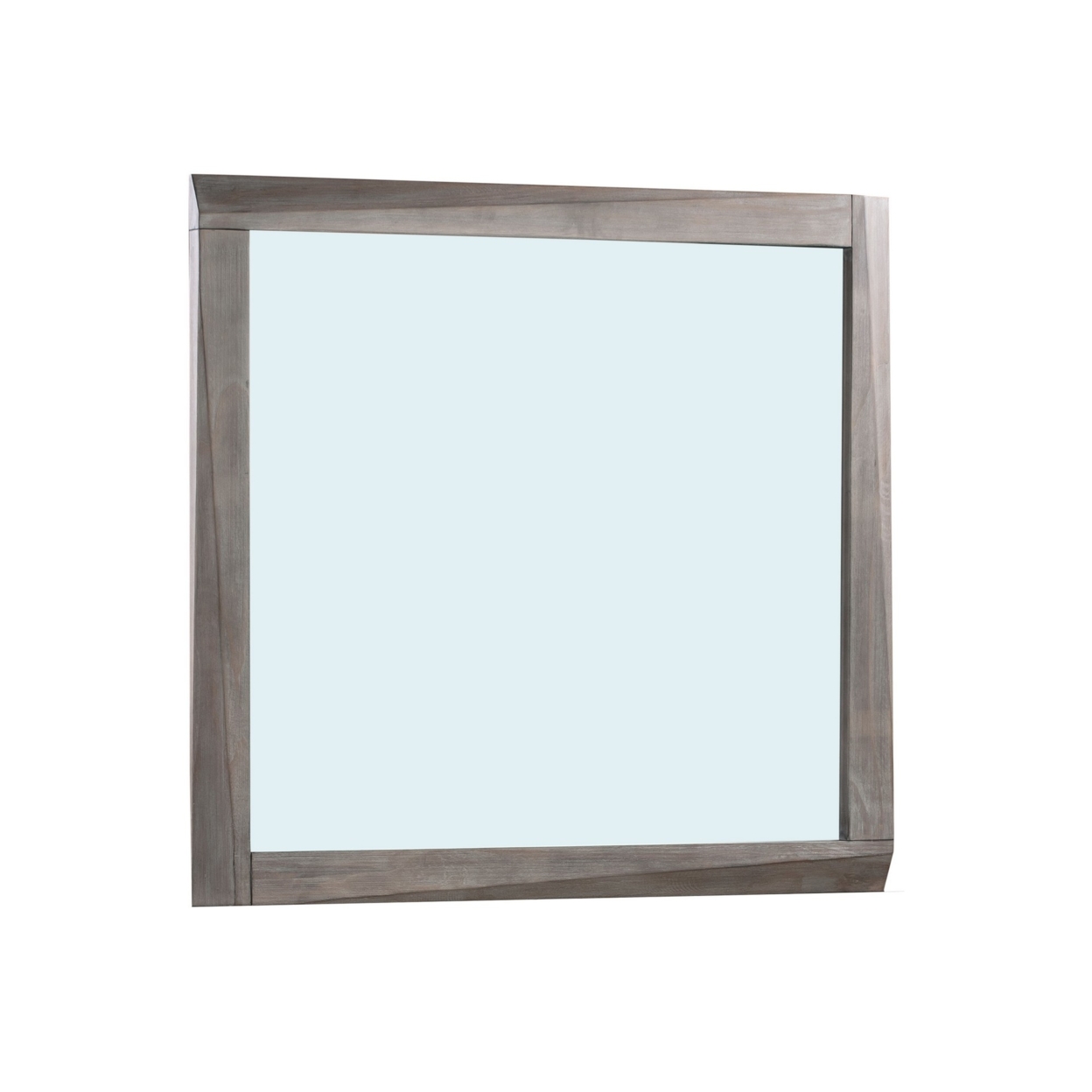 41 Inch Rectangular Wooden Frame Mirror, Brown- Saltoro Sherpi