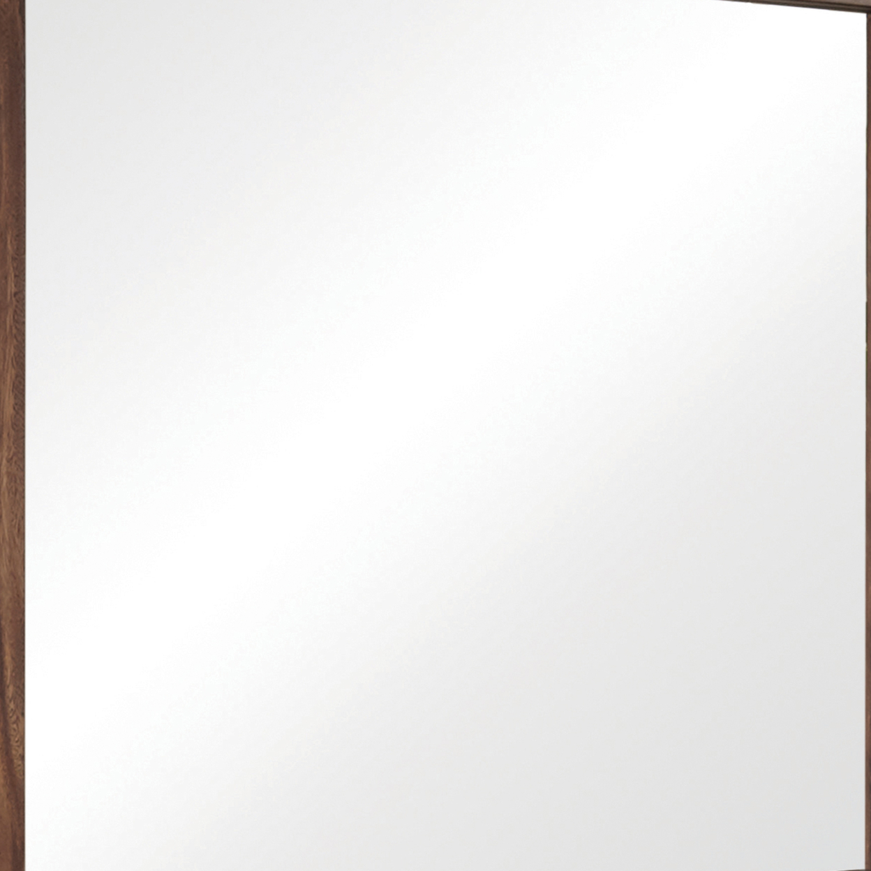 44 Inch Rectangular Wood Frame Mirror, Brown- Saltoro Sherpi