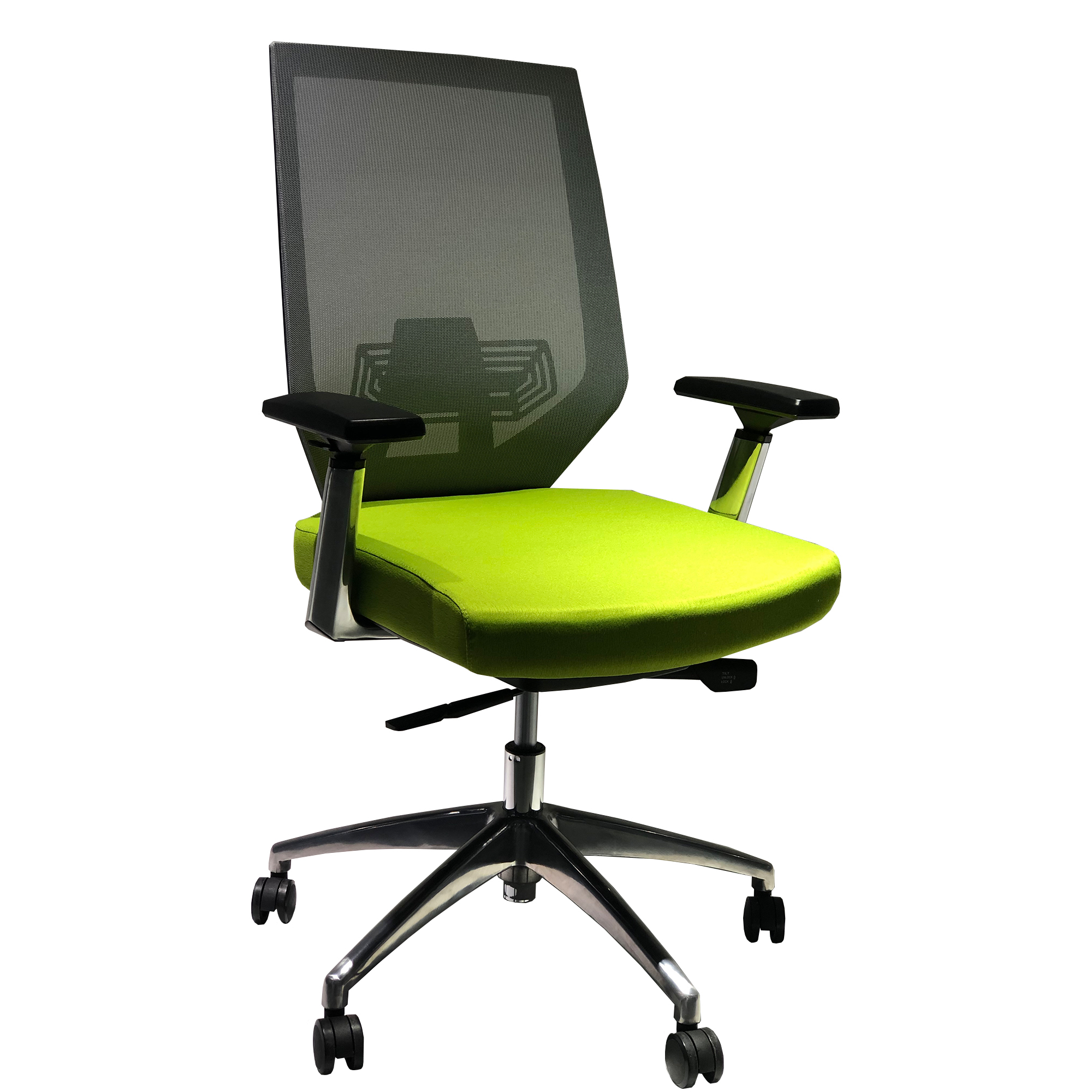 Adjustable Mesh Back Ergonomic Office Swivel Chair With Padded Seat And Casters, Green And Gray- Saltoro Sherpi