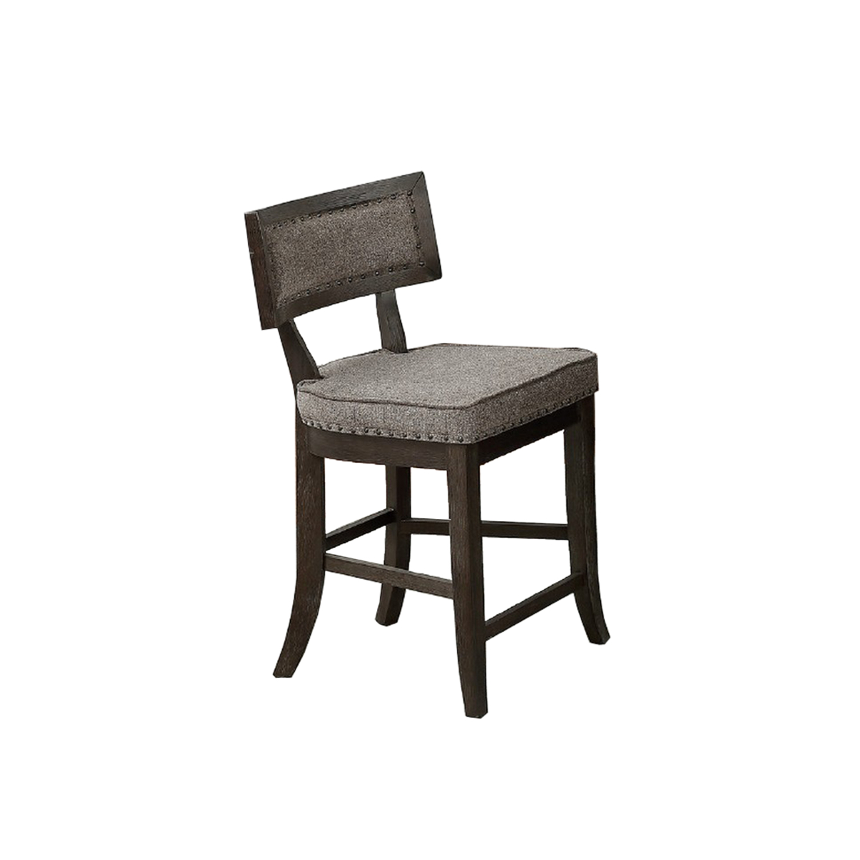 Curved Top Wooden High Chair With Flared Legs, Set Of 2, Gray- Saltoro Sherpi