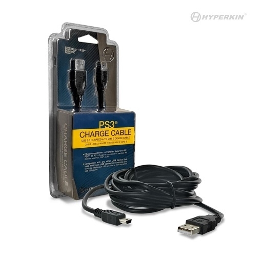 PS3/ PSP/ PC Mini USB Cable 10 Feet- Hyperkin