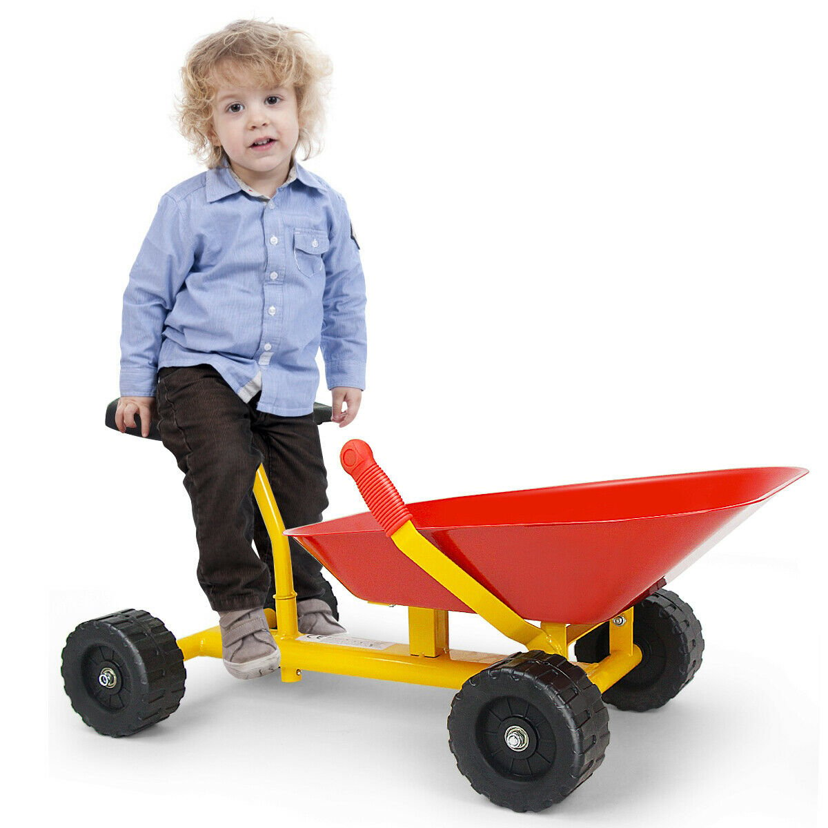 8'' Heavy Duty Kids Ride-on Sand Dumper Front Tipping W 4 Wheels Sand Toy Gift