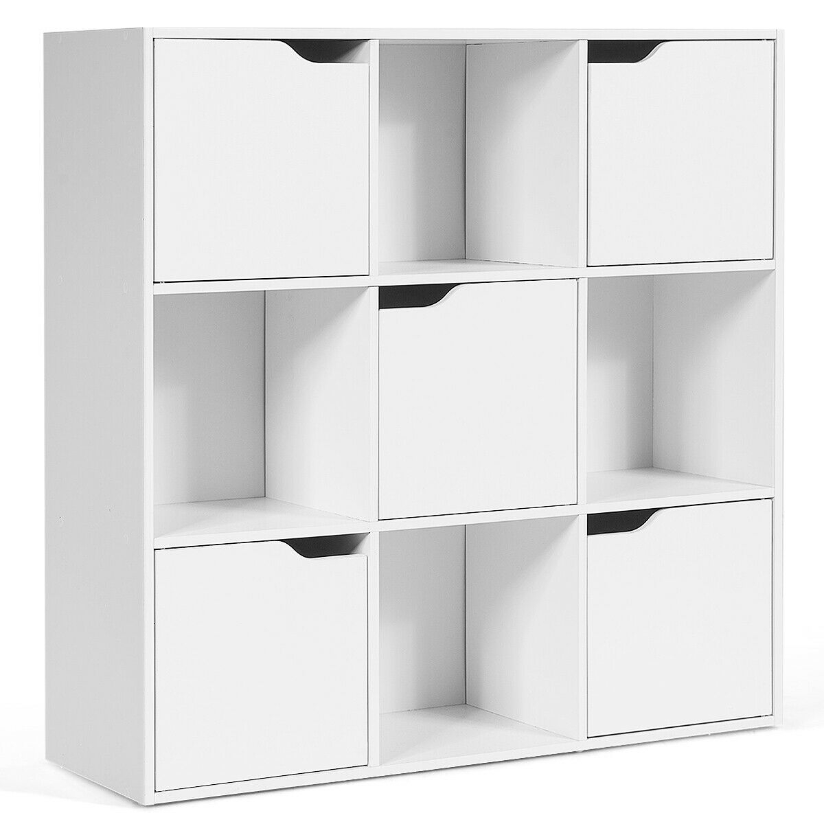 9 Cube Bookcase Cabinet Wood Bookcase Storage Shelves Room Divider Organization