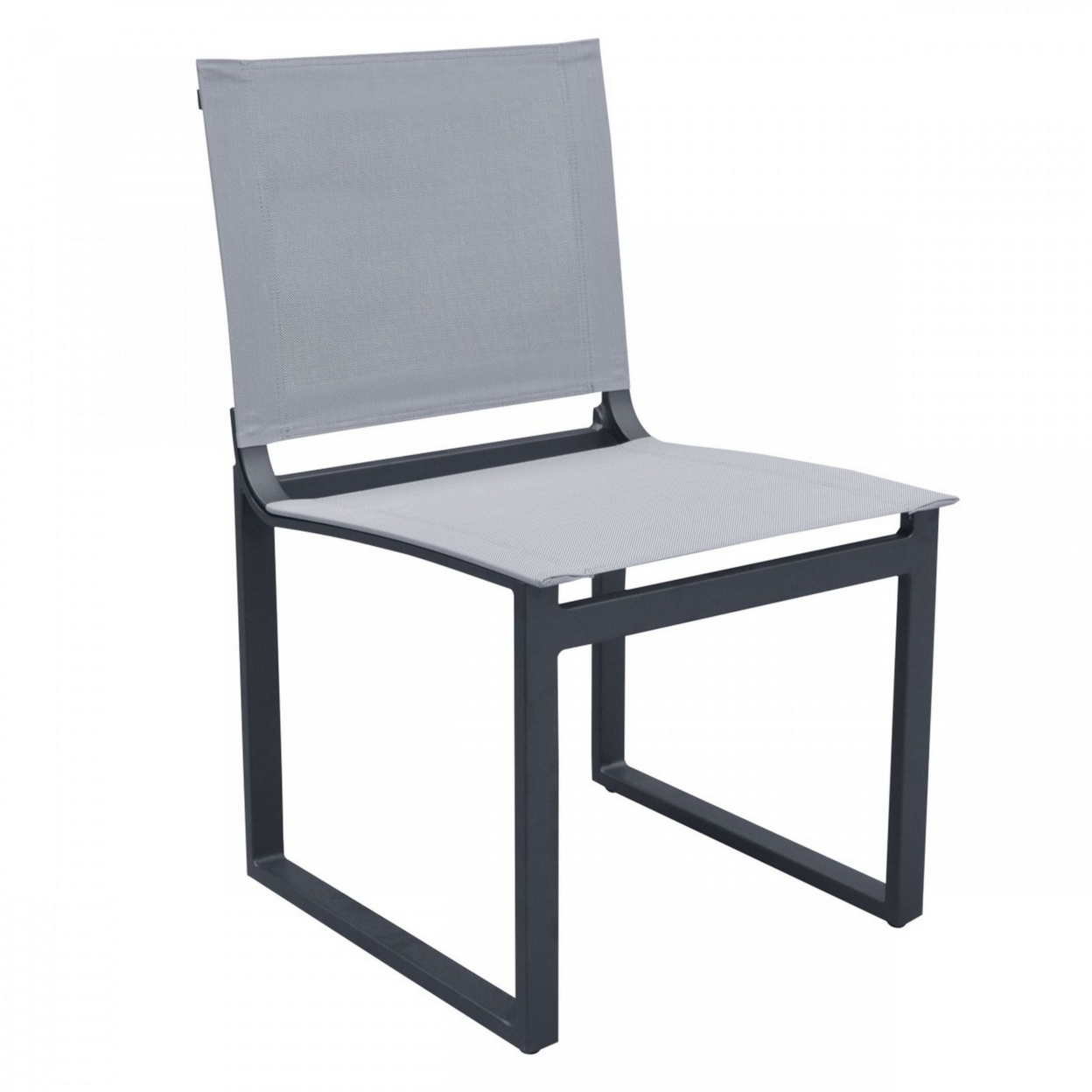 33 Inch Sling Seat Metal Dining Chair, Set Of 2, Gray- Saltoro Sherpi