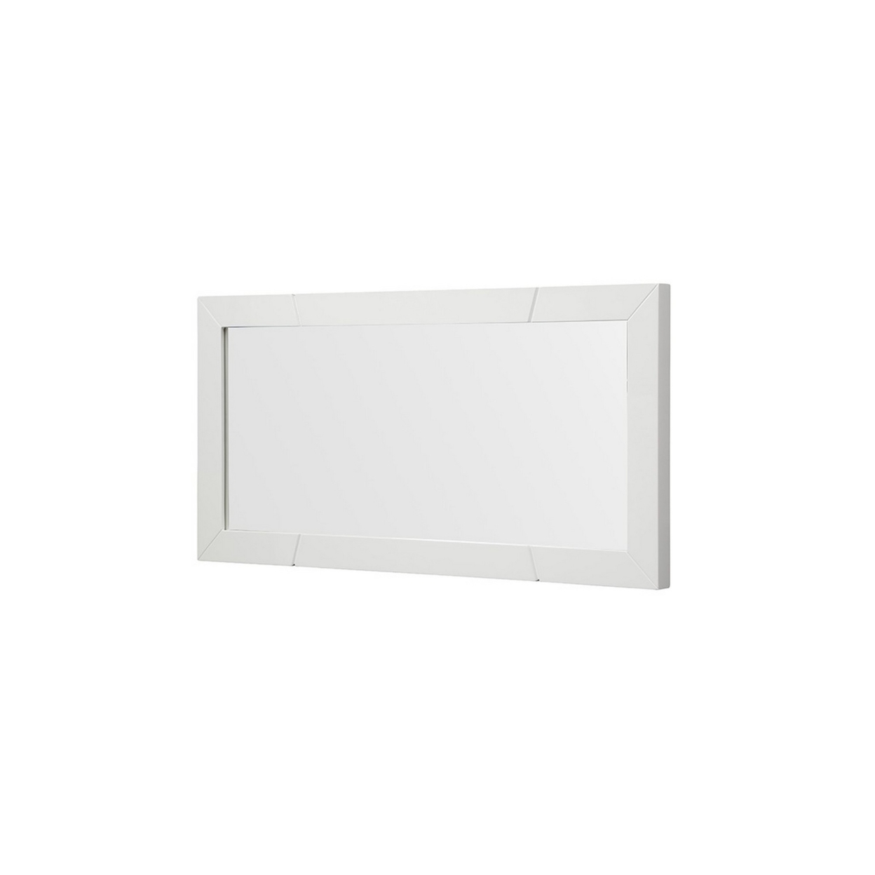 Contemporary Style Wall Mirror With Rectangle Framework, White- Saltoro Sherpi