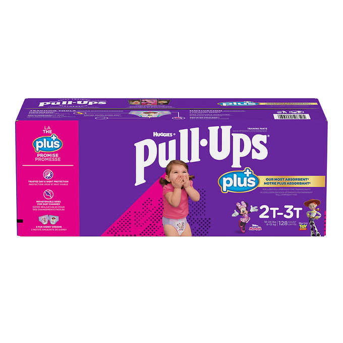 Huggies Pull-Ups Plus Training Pants For Girls, 2T-3T (128 Count)