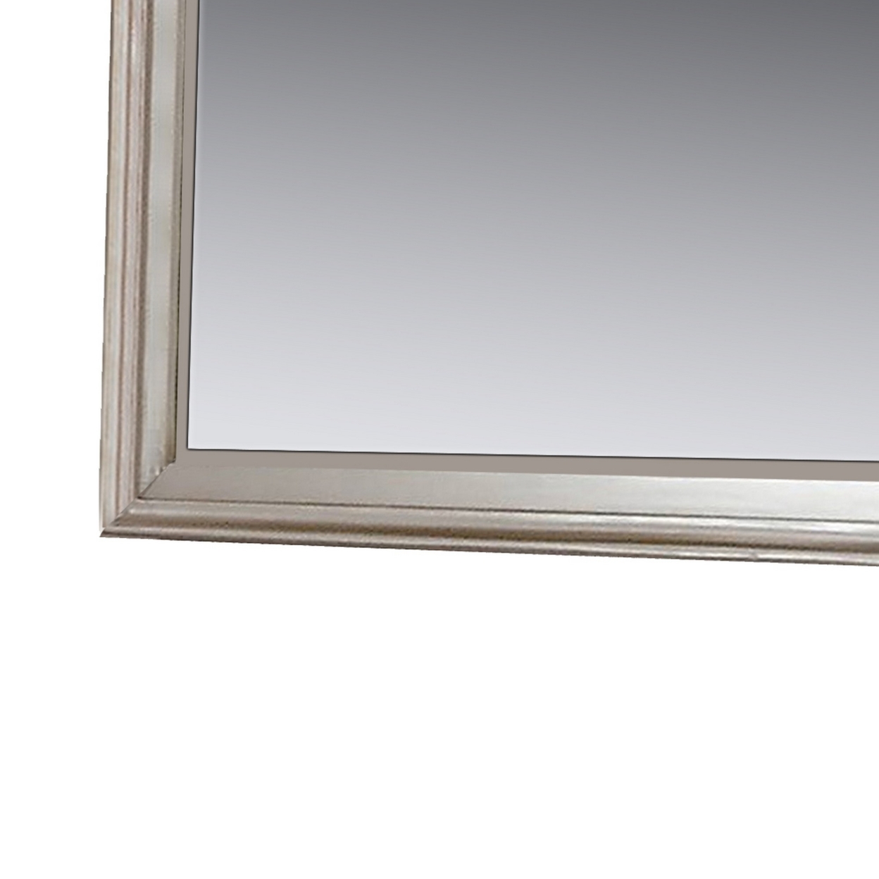 36 Inches Rectangular Molded Wood Encased Mirror, Silver- Saltoro Sherpi